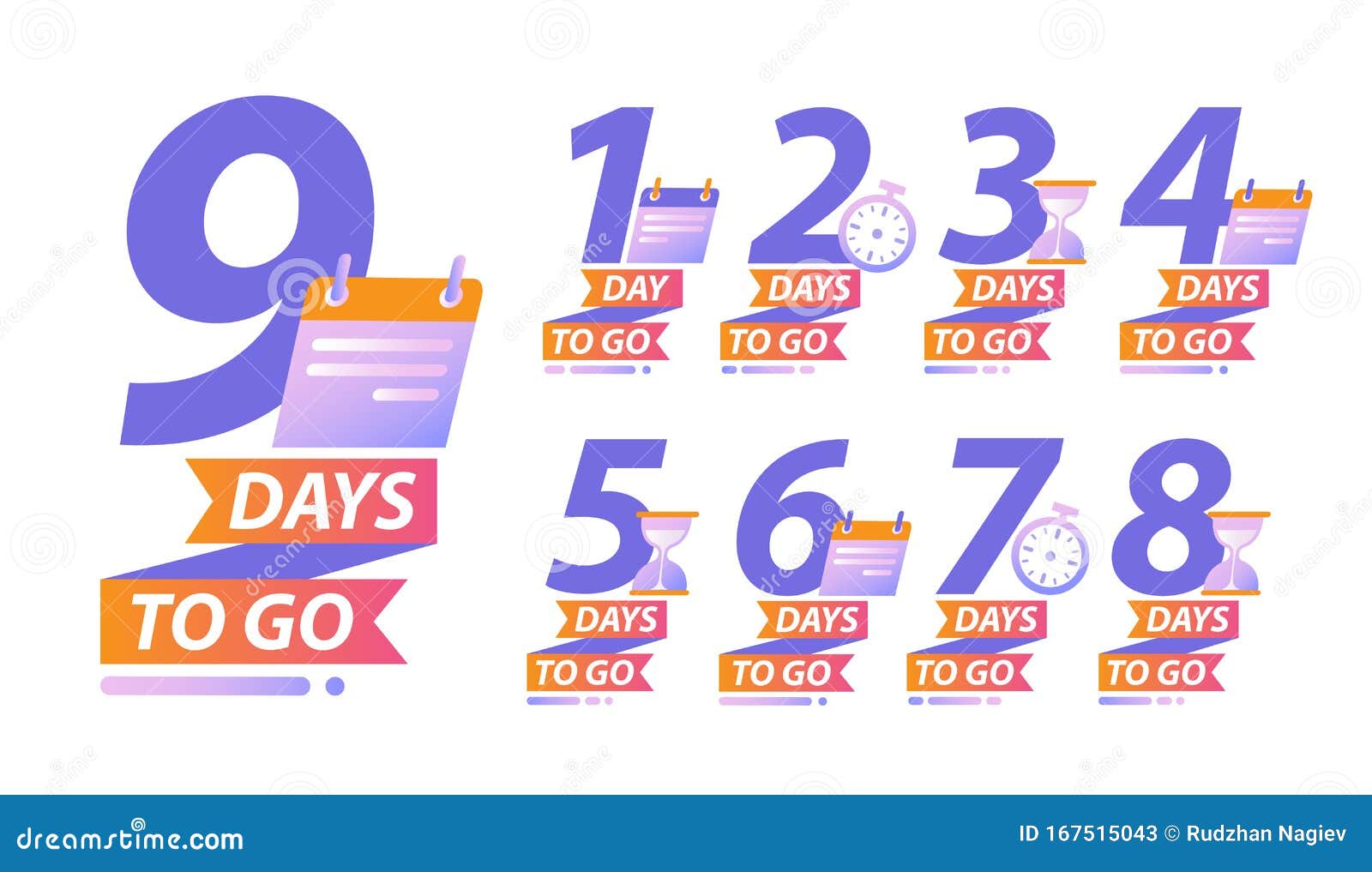 Días Para Ir O Concepto De Cuenta Regresiva Del Calendario Ilustración