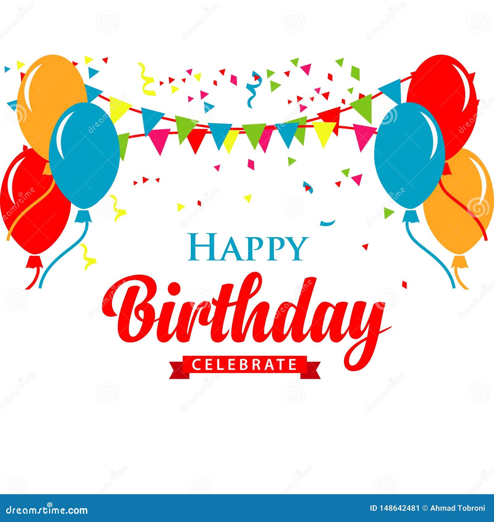 Happy Birthday Logo Vector Template Design Illustration Иллюстрация вектора  - иллюстрации насчитывающей знамена, отпразднуйте: 148642481