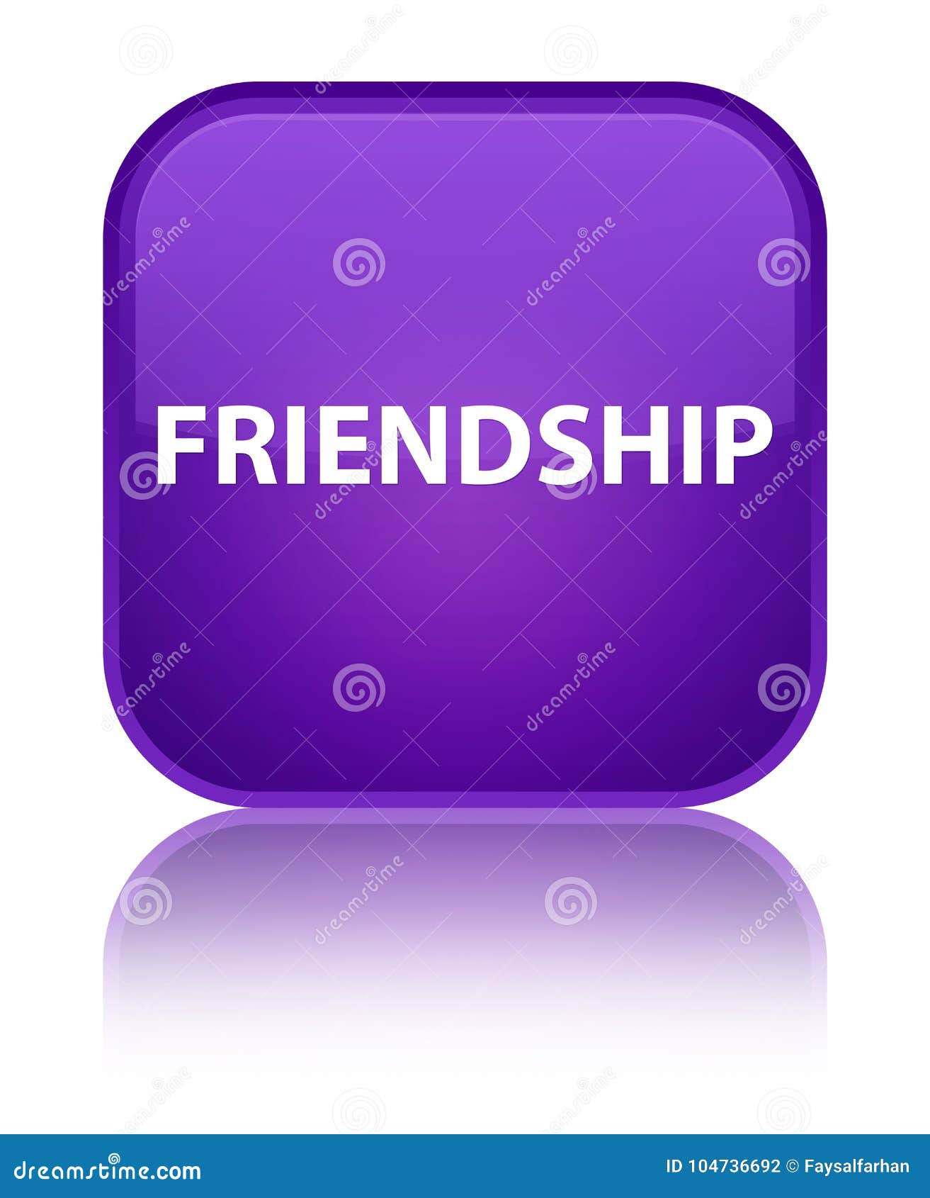 Особая пурпурная квадратная кнопка дружбы Иллюстрация штока ...
