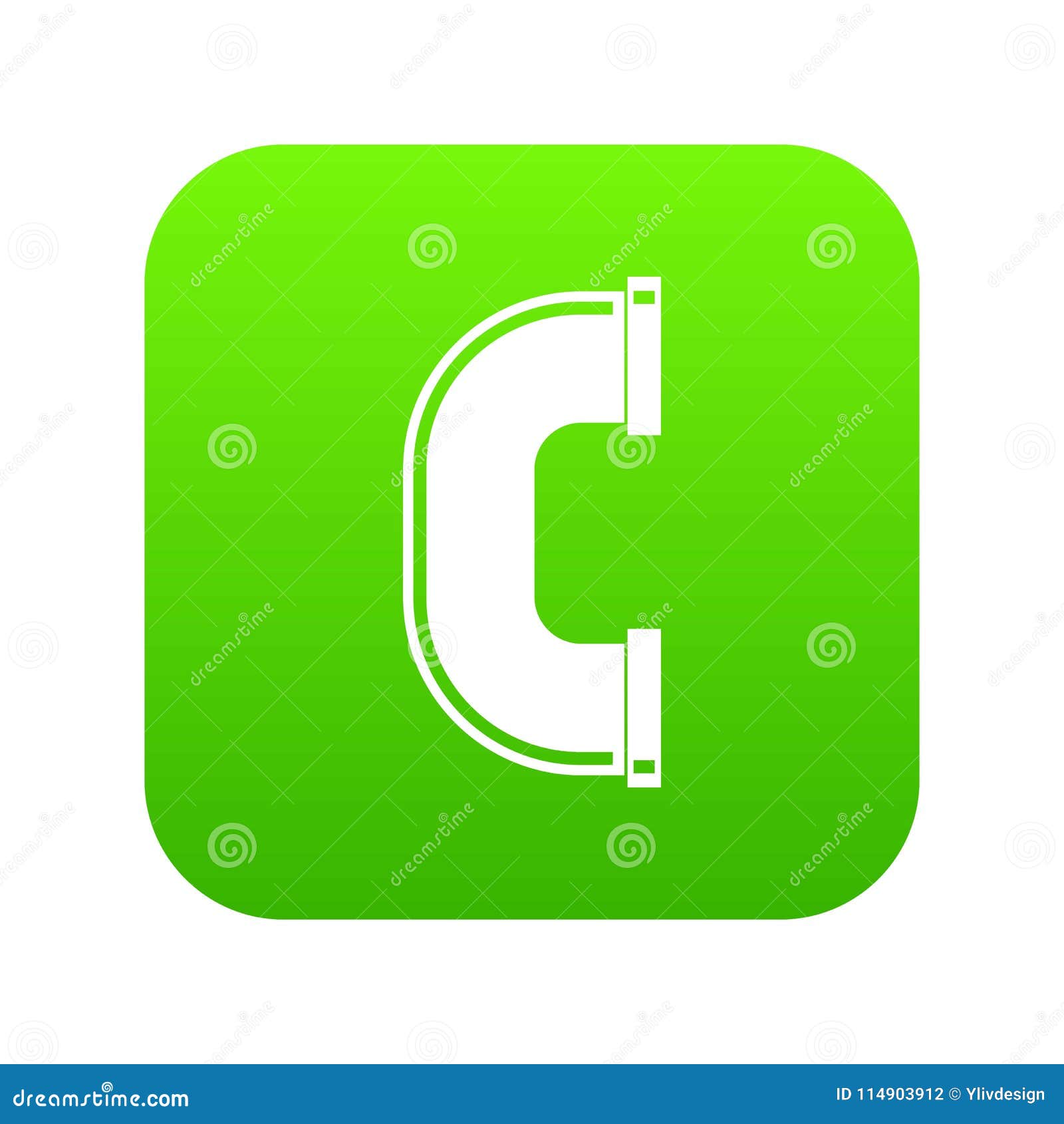 C joint pipe icon digital green