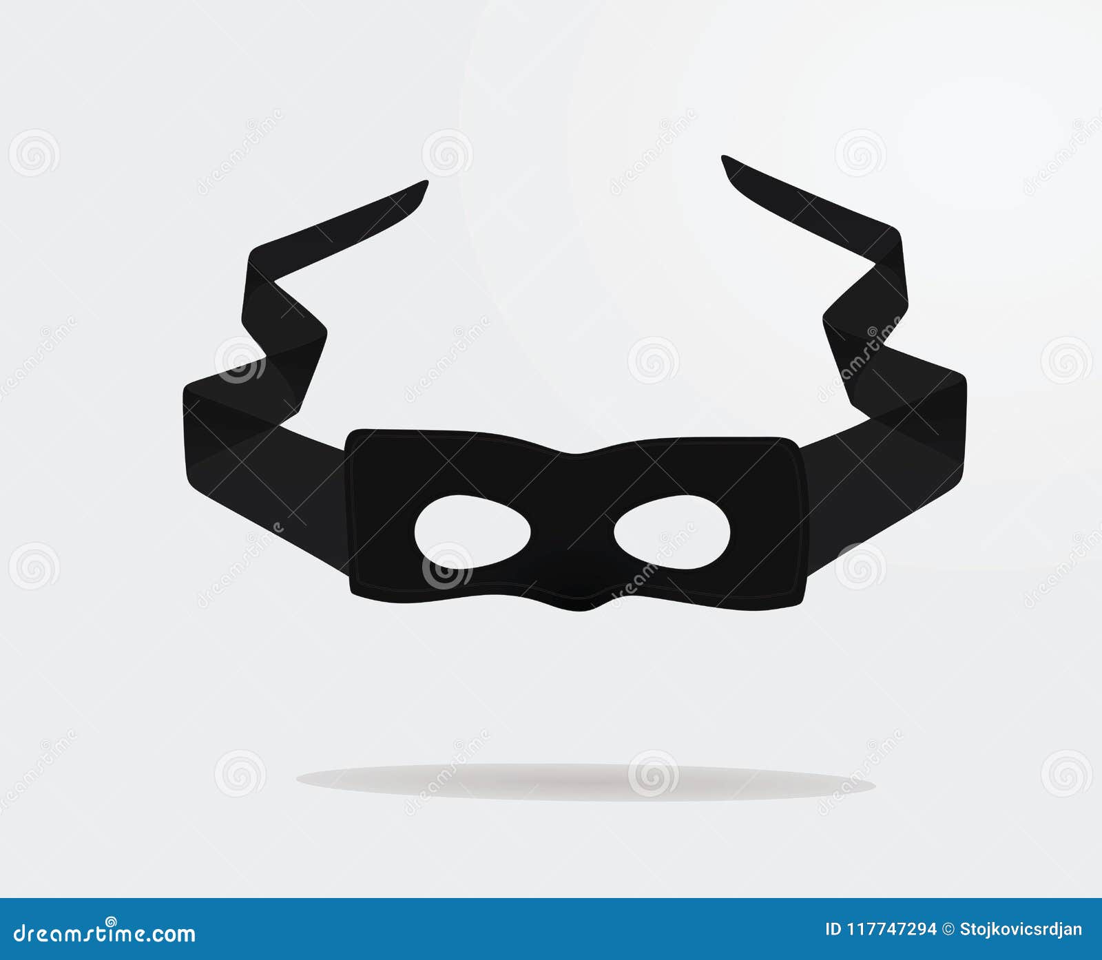 Black eye mask vektor abbildung. Illustration von frontseite 117747294