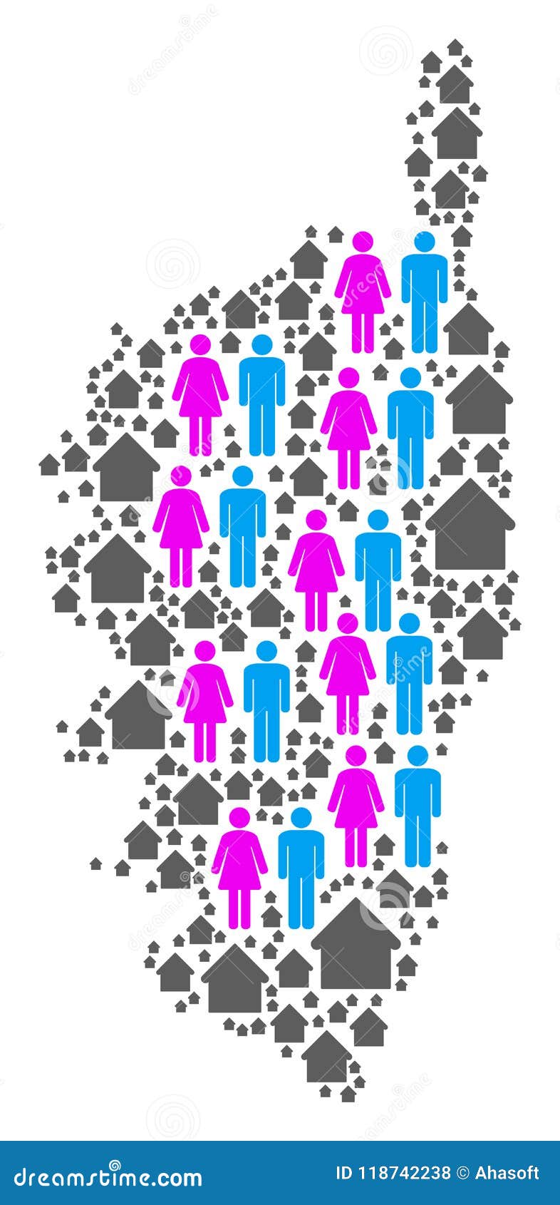 Population Corsica France Island Map Vektor Abbildung Illustration