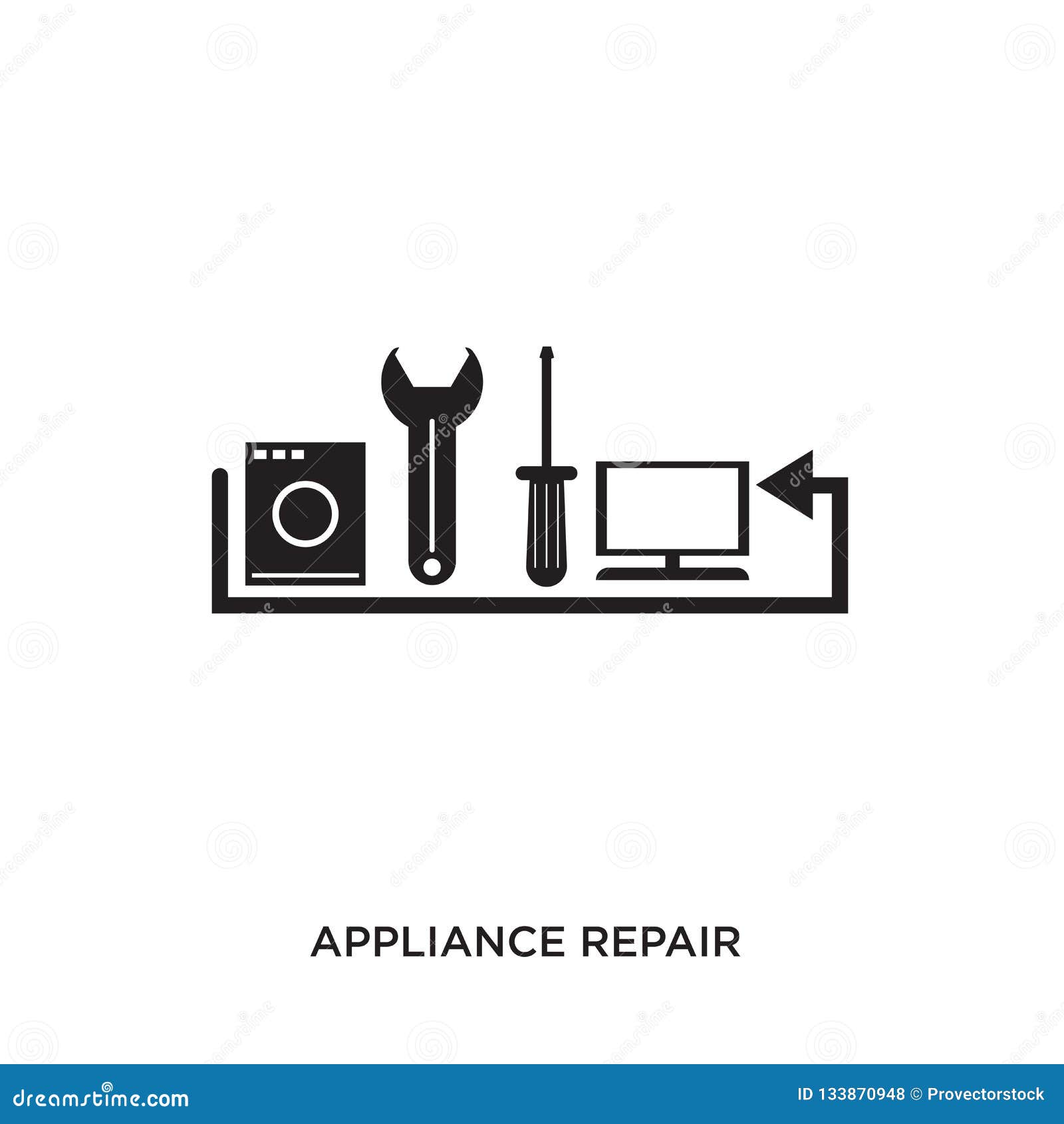 Appliance repair logo ilustracja wektor. Ilustracja złożonej z naprawa