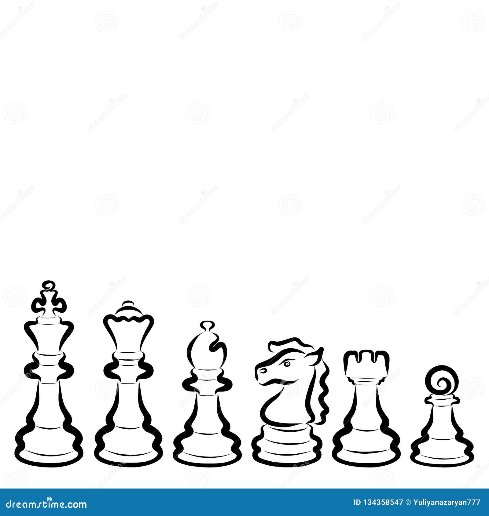 Шахматные фигуры на белом фоне для оформления