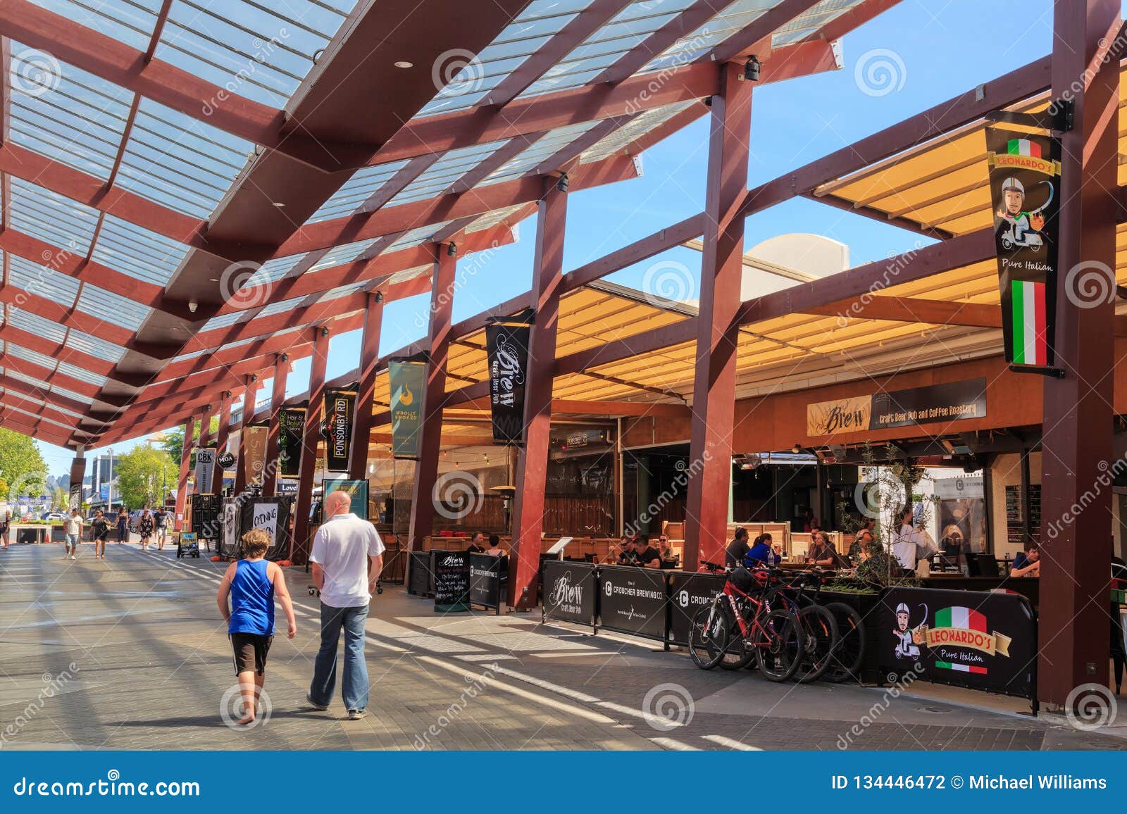 Restaurants And Bars In `Eat Street`, Rotorua, New Zealand Fotografia