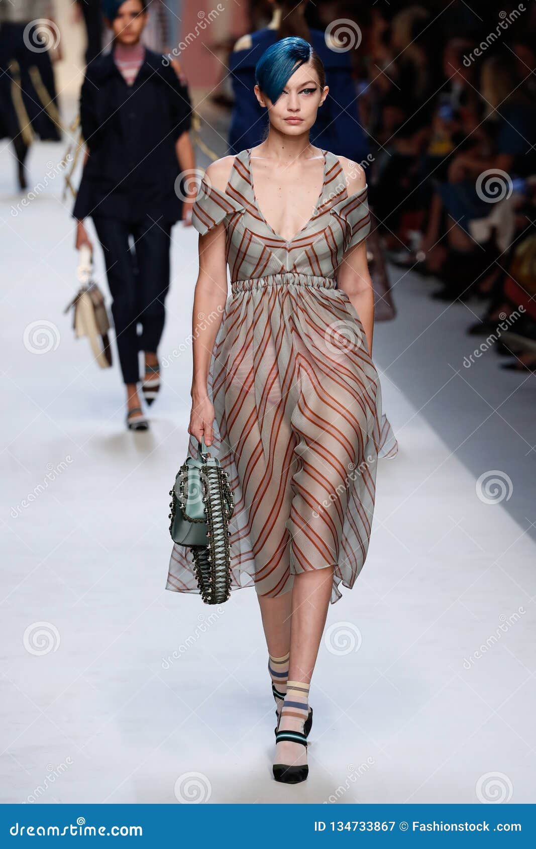 Gigi Hadid Walks the Runway at the Fendi Show during Milan Fashion Week ...