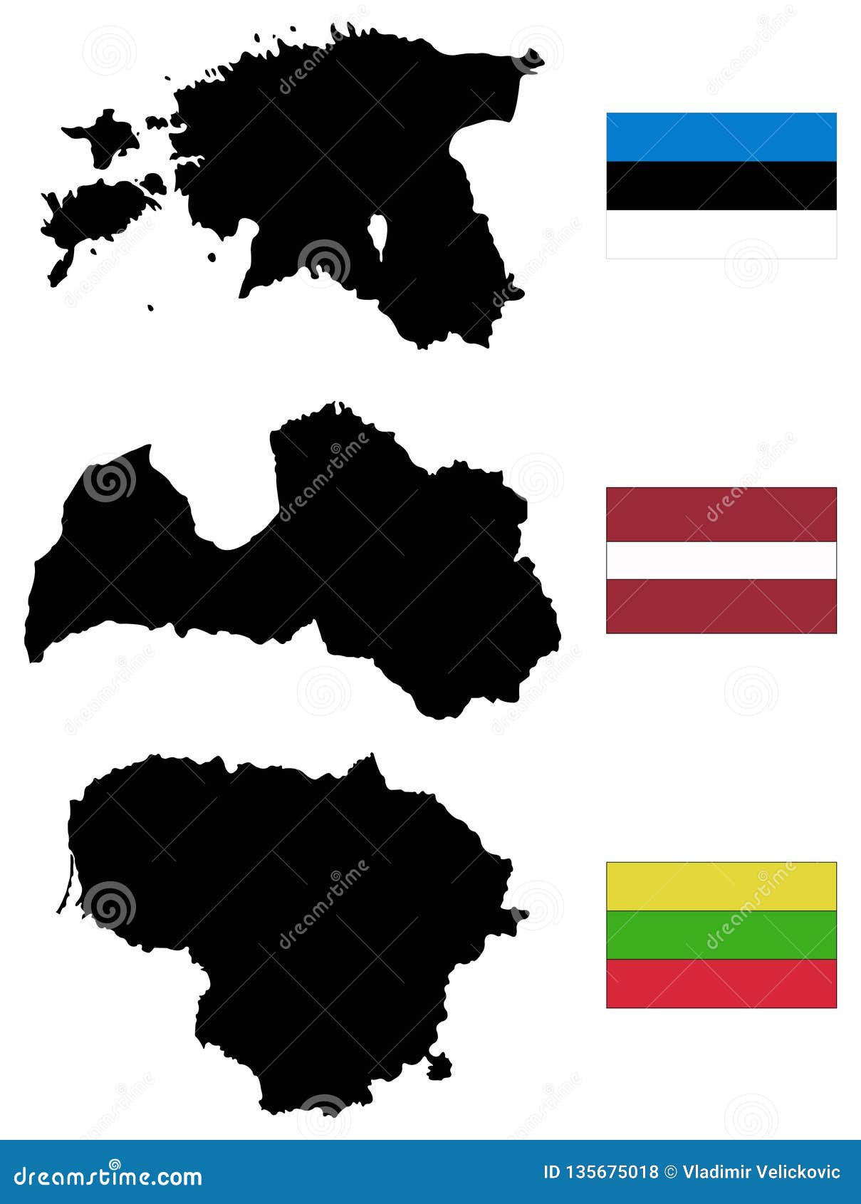 Baltic Countries Map with Flags Baltic States, Baltic Republics