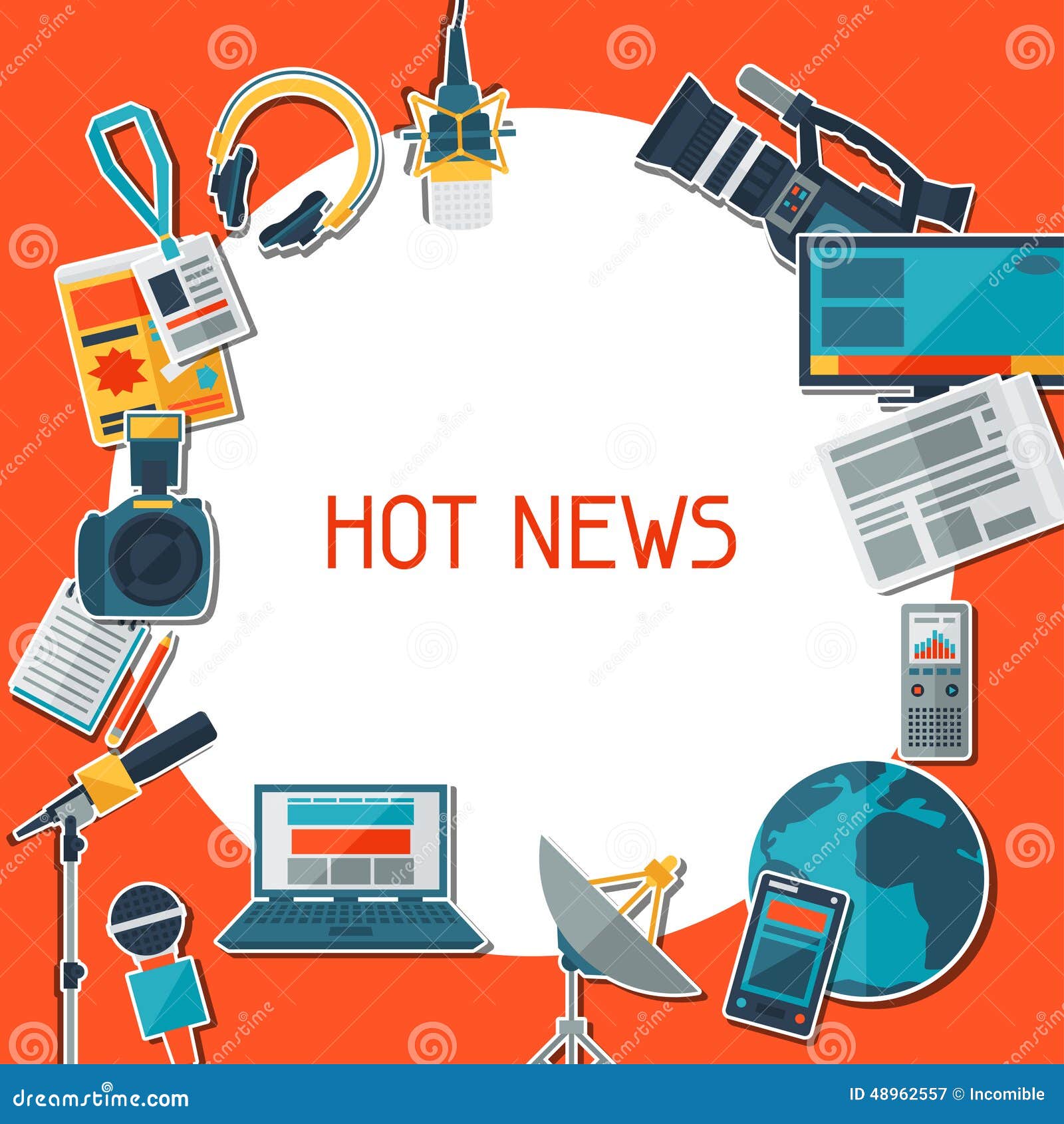 Background with Journalism Icons. Ilustración del Vector Ilustración