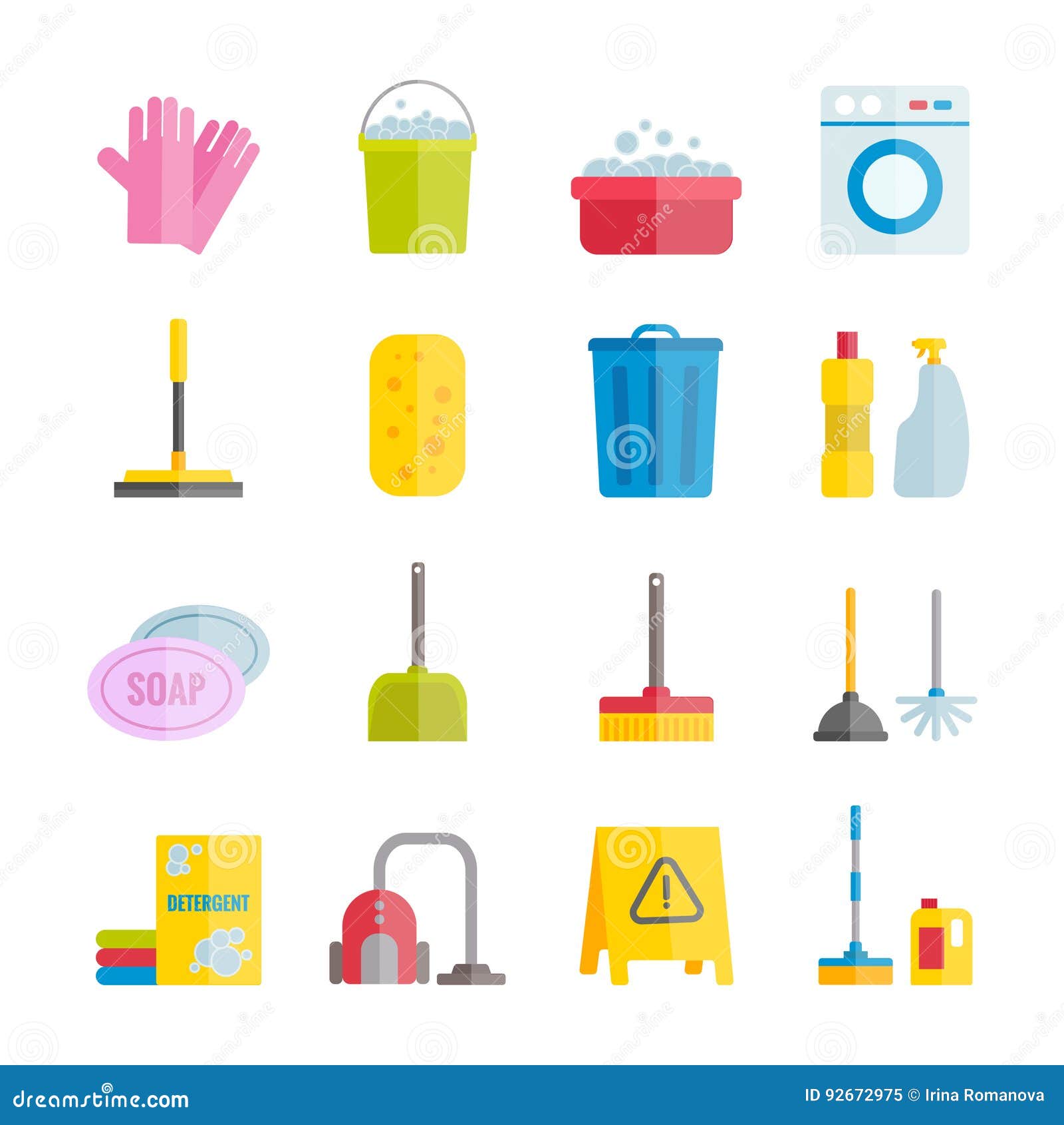 Collection of vector cleaning icons. Los iconos planos modernos para el web, impresión, los apps móviles diseñan