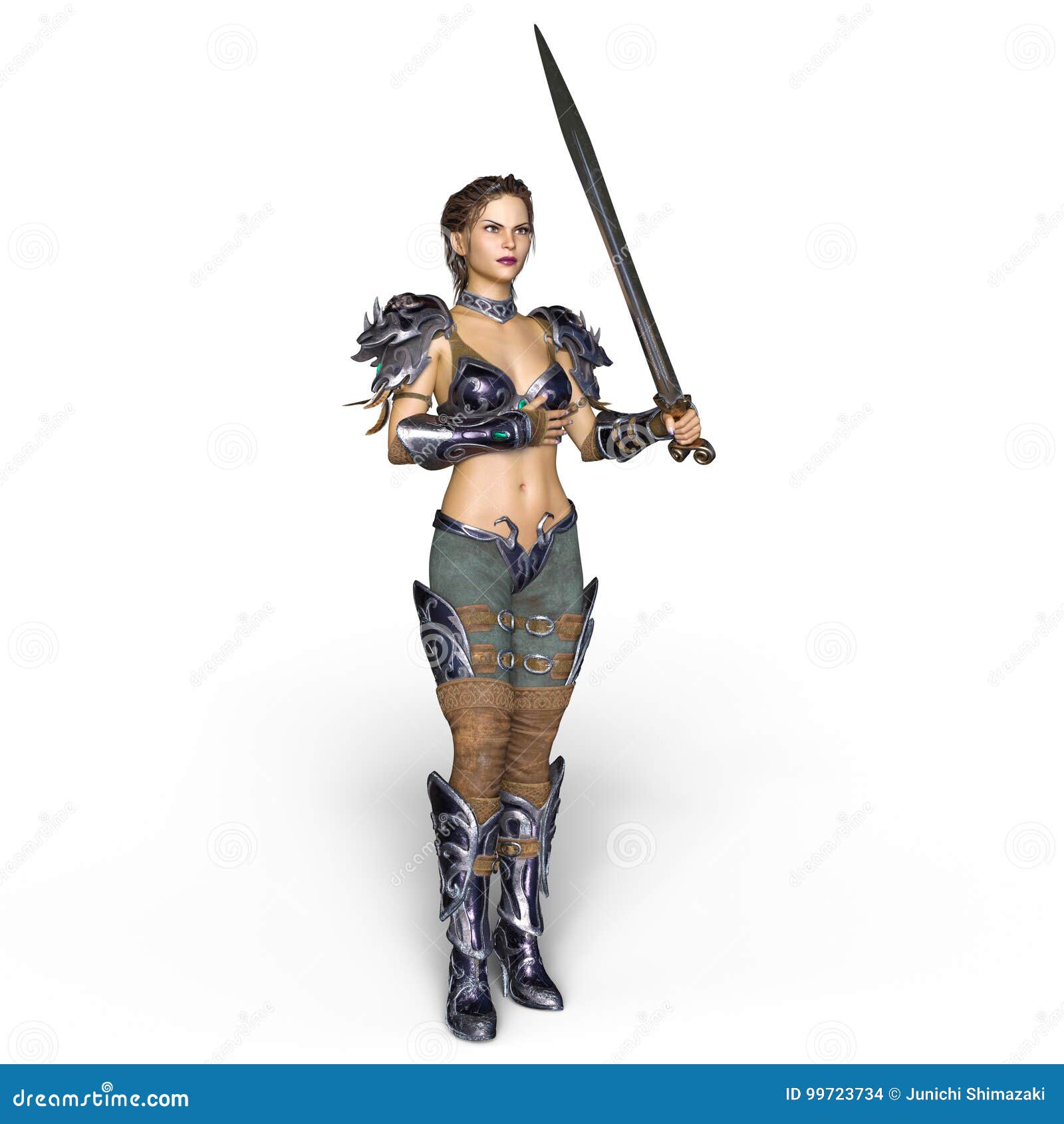 Female knight stock de ilustración. Ilustración de actitud 99723734