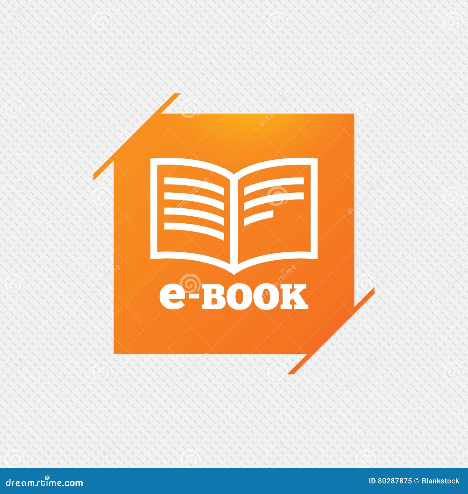 E-Book Sign Icon. Electronic Book Symbol Stock Illustration - Illustration  of square, school: 80287875