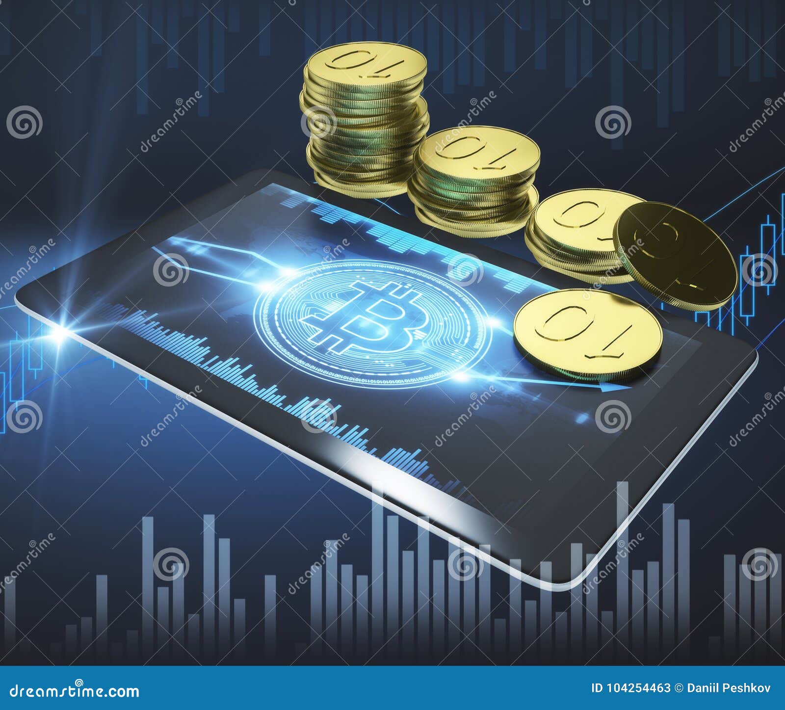 E-commerce and Cryptocurrency Concept Stock Illustration - Illustration of  currency, market: 104254463