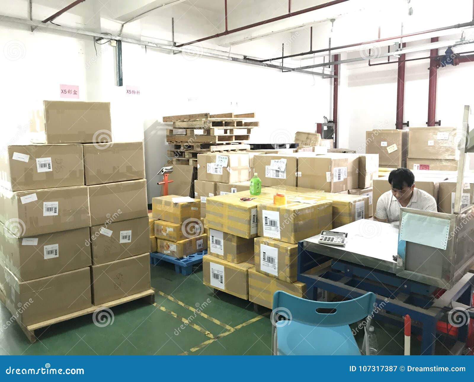 Many Boxes Warehouse in Asia China Editorial Photography