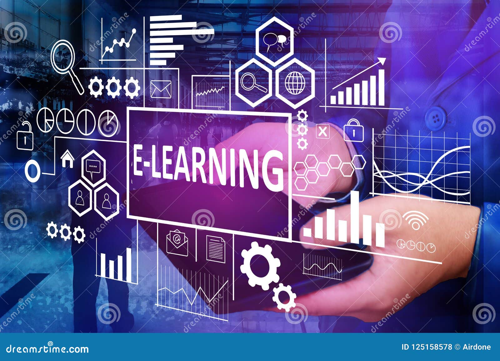 ELearning in Business Concept Stock Illustration Illustration of