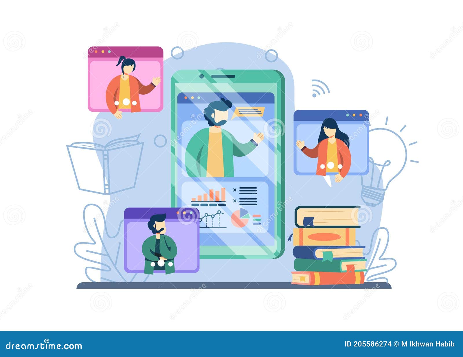 Desk Is Set Up In A Classroom Background, 3d Illustration, School Classroom  With A Smartphone In Front, E Learning And Online Education Concept  Background Image And Wallpaper for Free Download