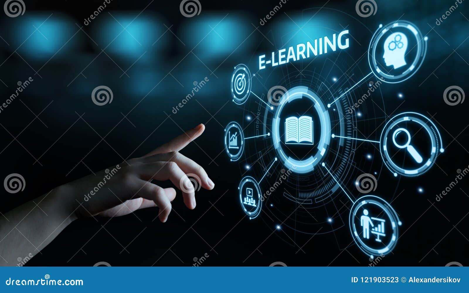 e-learning education internet technology webinar online courses concept