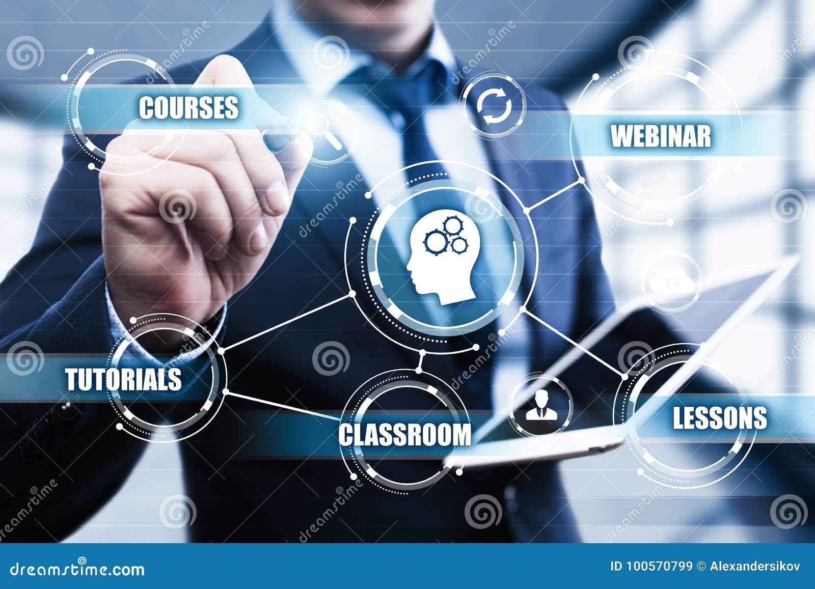 e-learning education internet technology webinar online courses concept