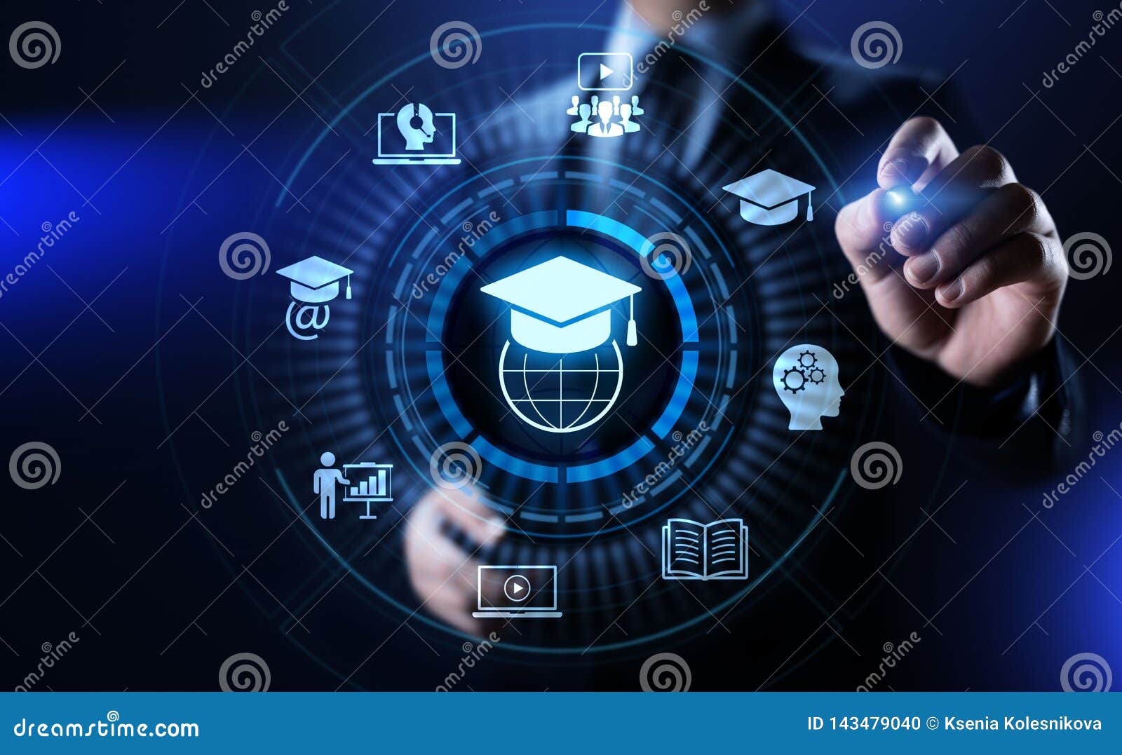 Elearning Online Education Business Concept on Screen. Stock