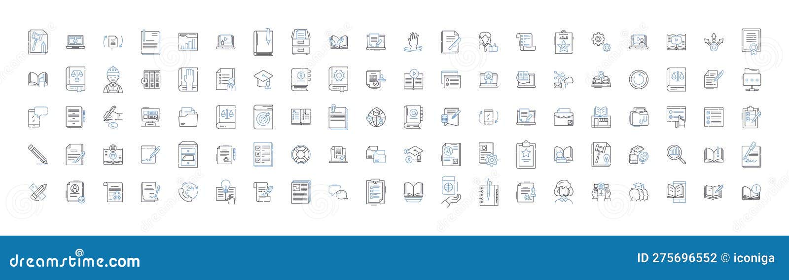 e-learning school line icons collection. online, virtual, distance-learning, digital, interactive, self-paced, adaptive