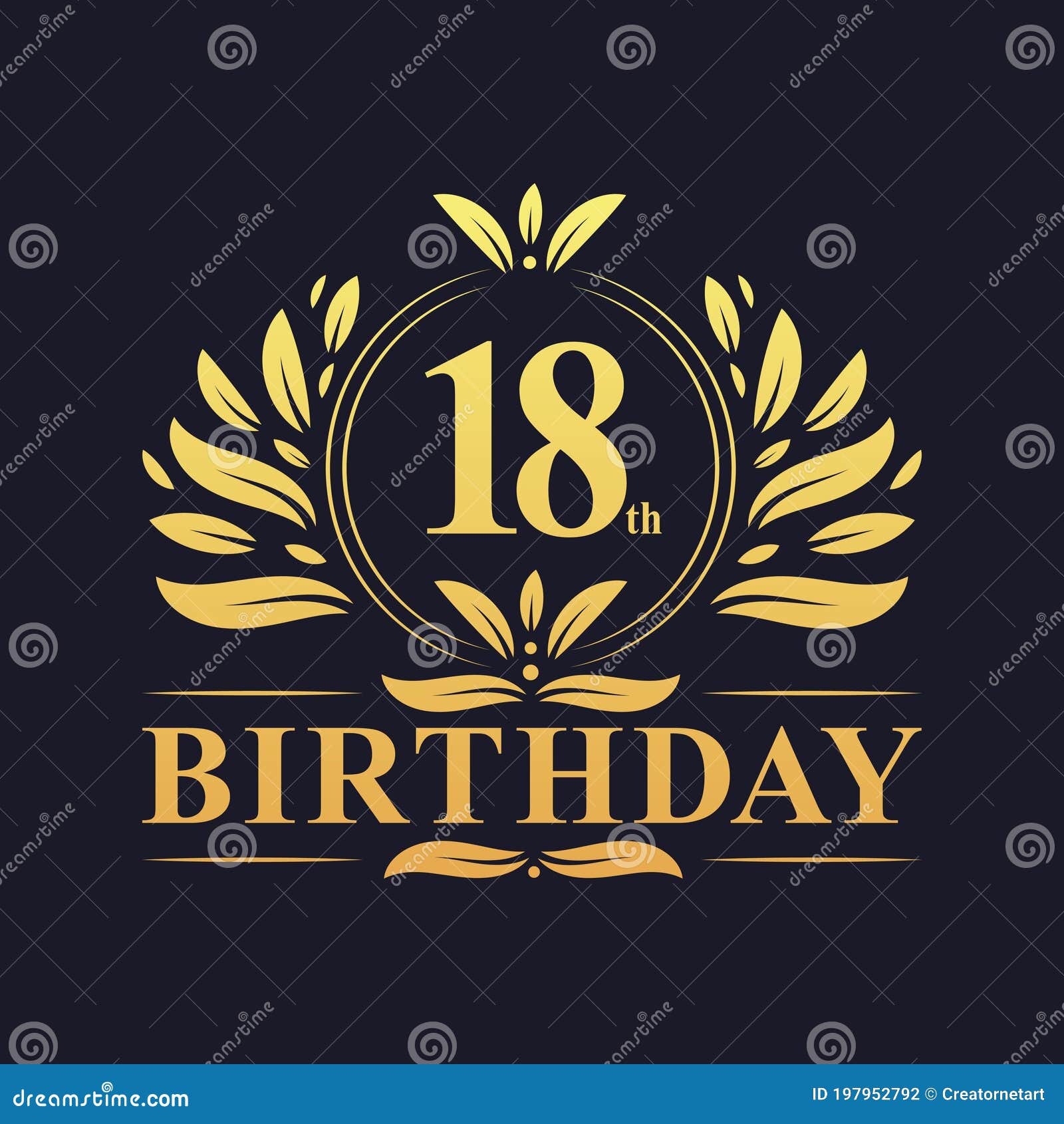 18e Logo De L Anniversaire De Luxe 18 Ans De Celebration Illustration De Vecteur Illustration Du Descripteur Luxueux