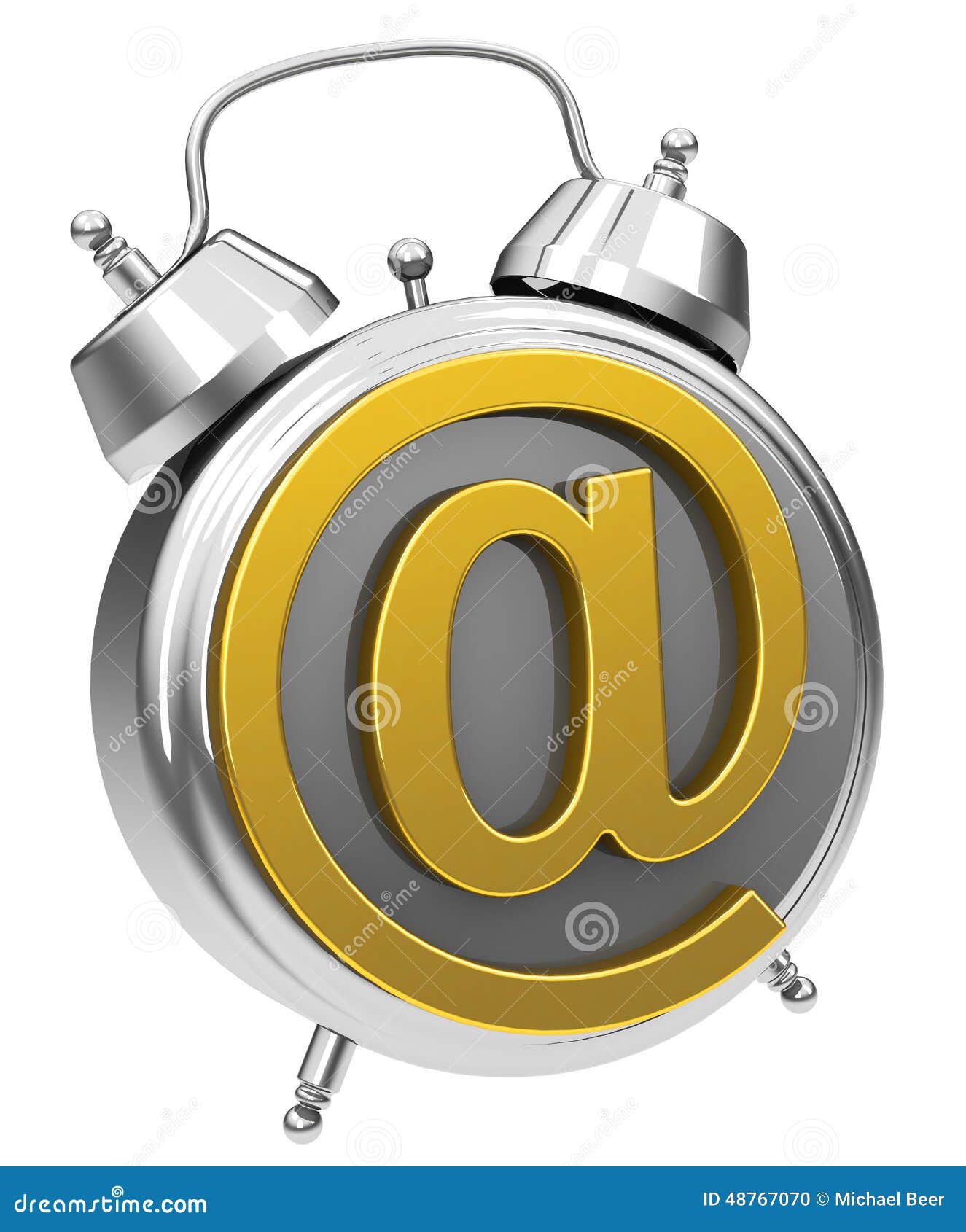 The email alarm clock stock illustration. Illustration of