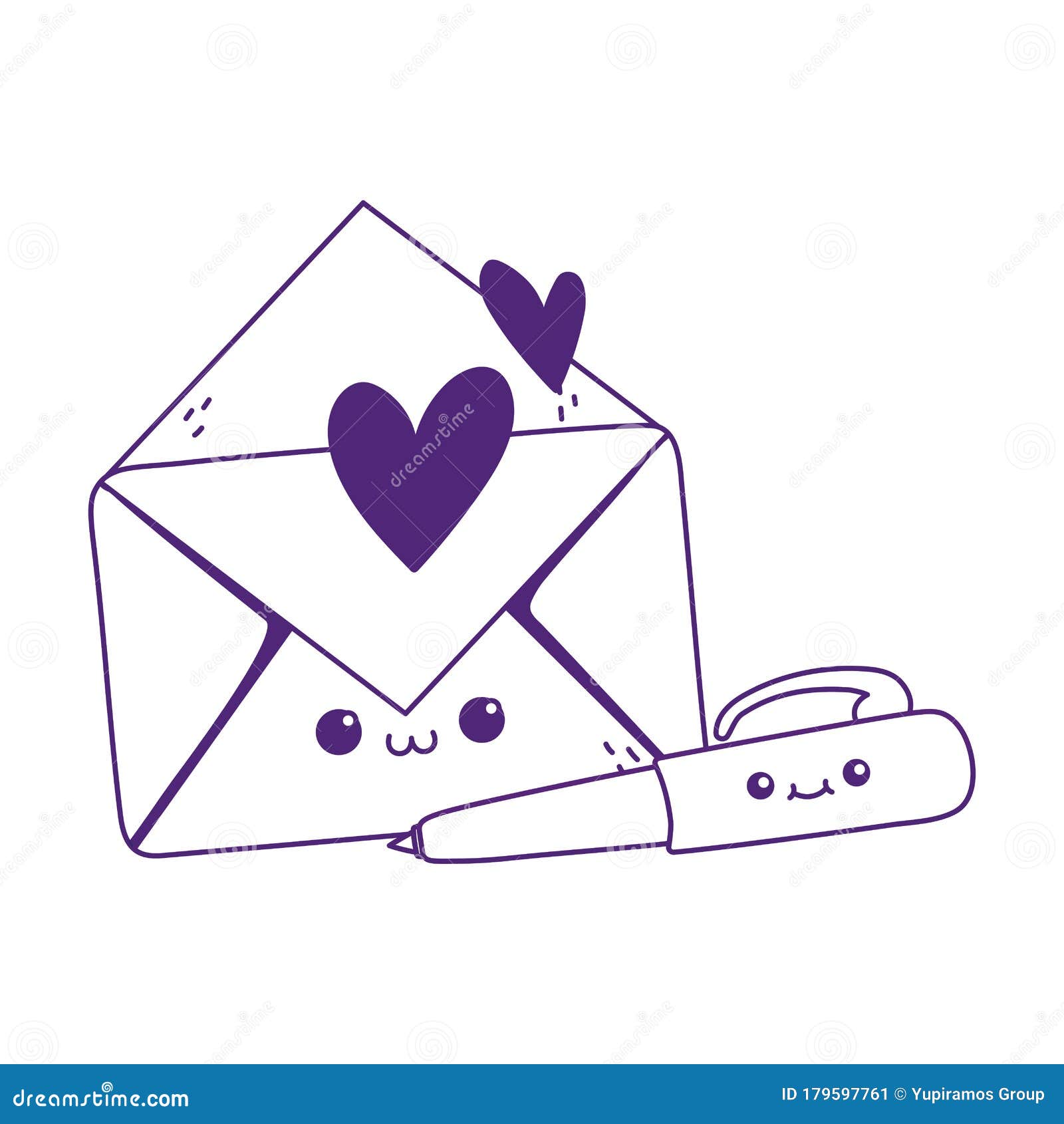 Como desenhar um envelope bonito com corações de amor \ Desenho