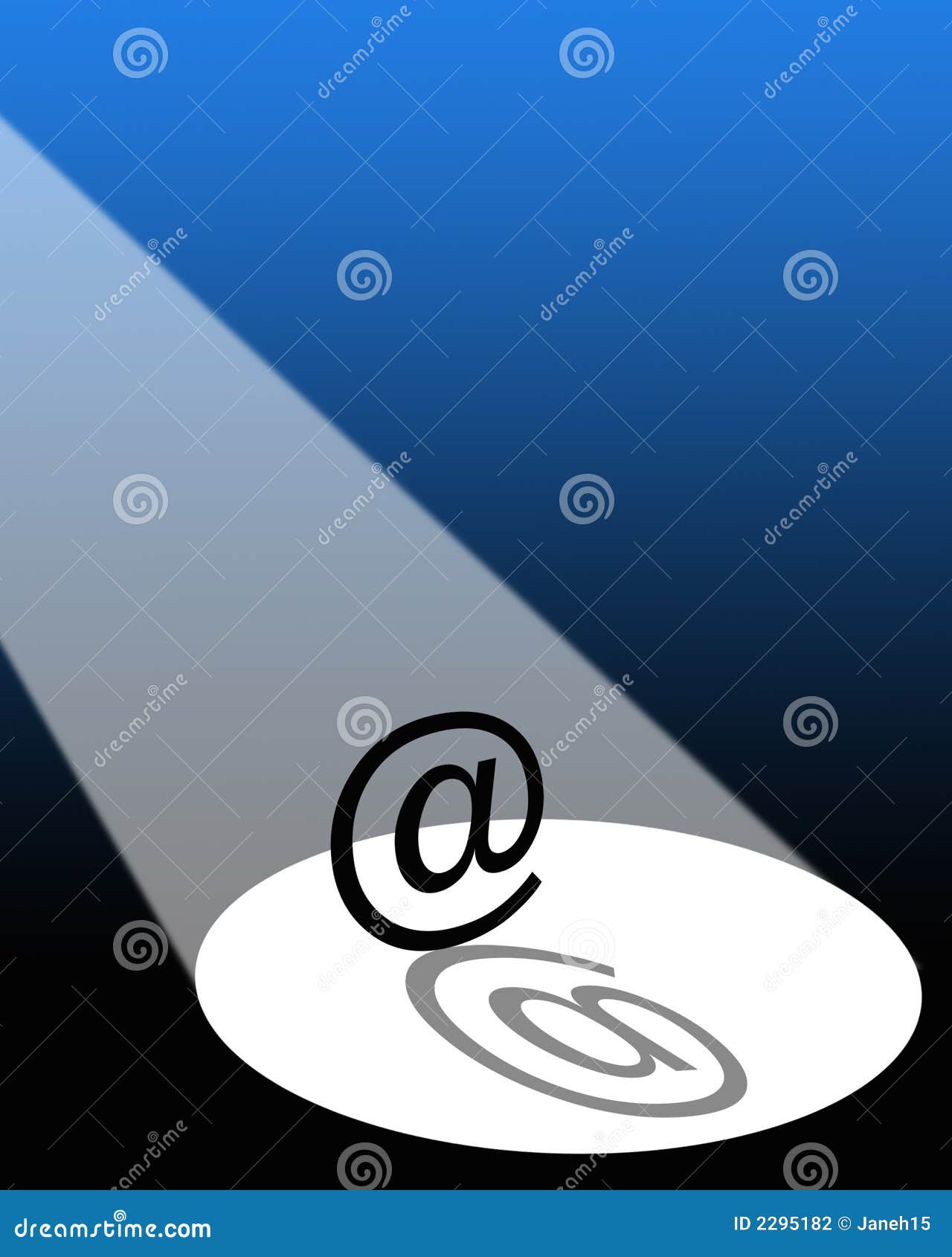 Email in the spotlight stock illustration. Illustration of