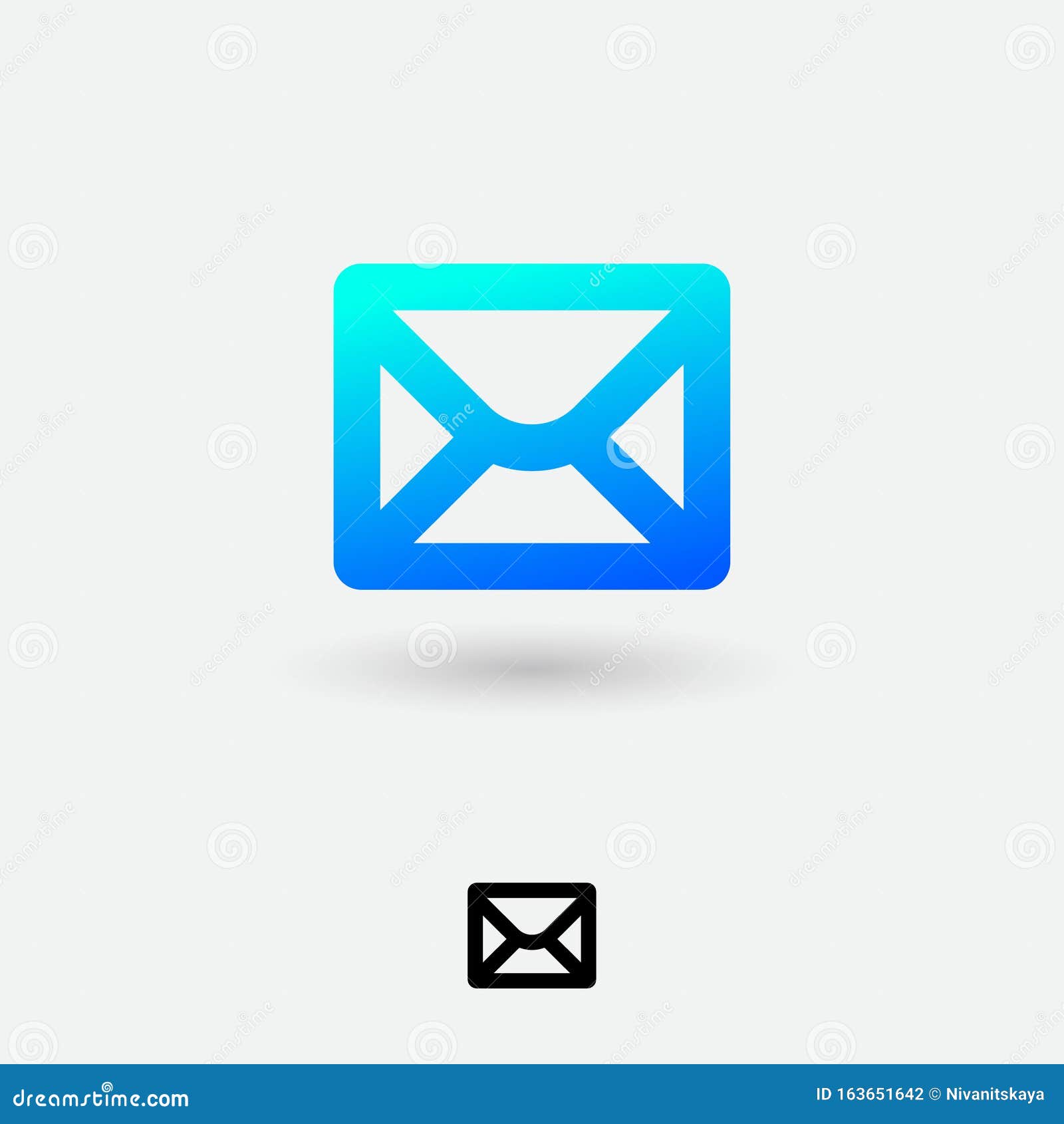 Email Symbol. Letter Icon. Emblem of Message or Sms. Blue Gradient