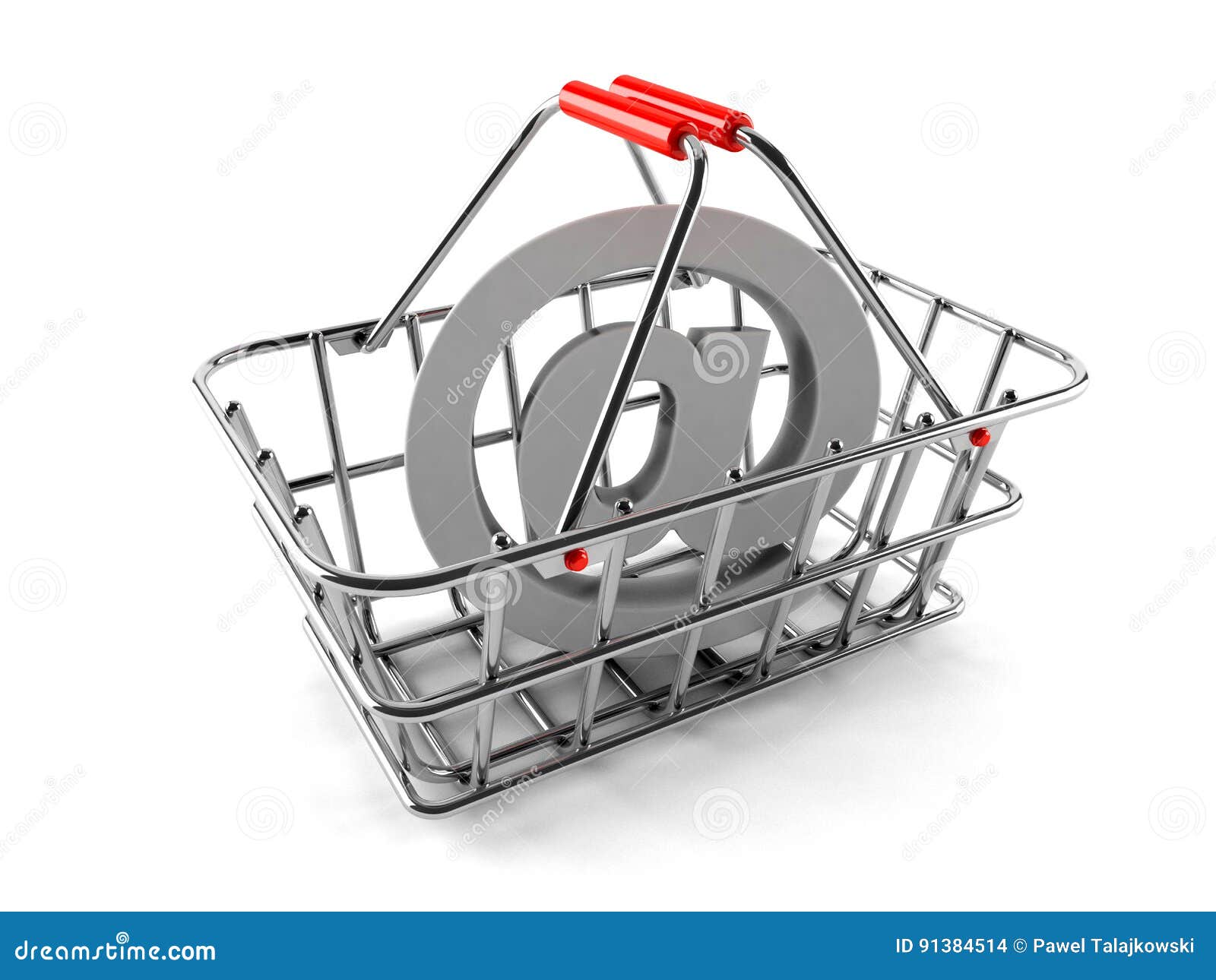 Email Symbol with Metal Basket Stock Illustration Illustration of