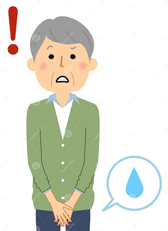 Incontinence elderly man stock vector. Illustration of leak 207759055