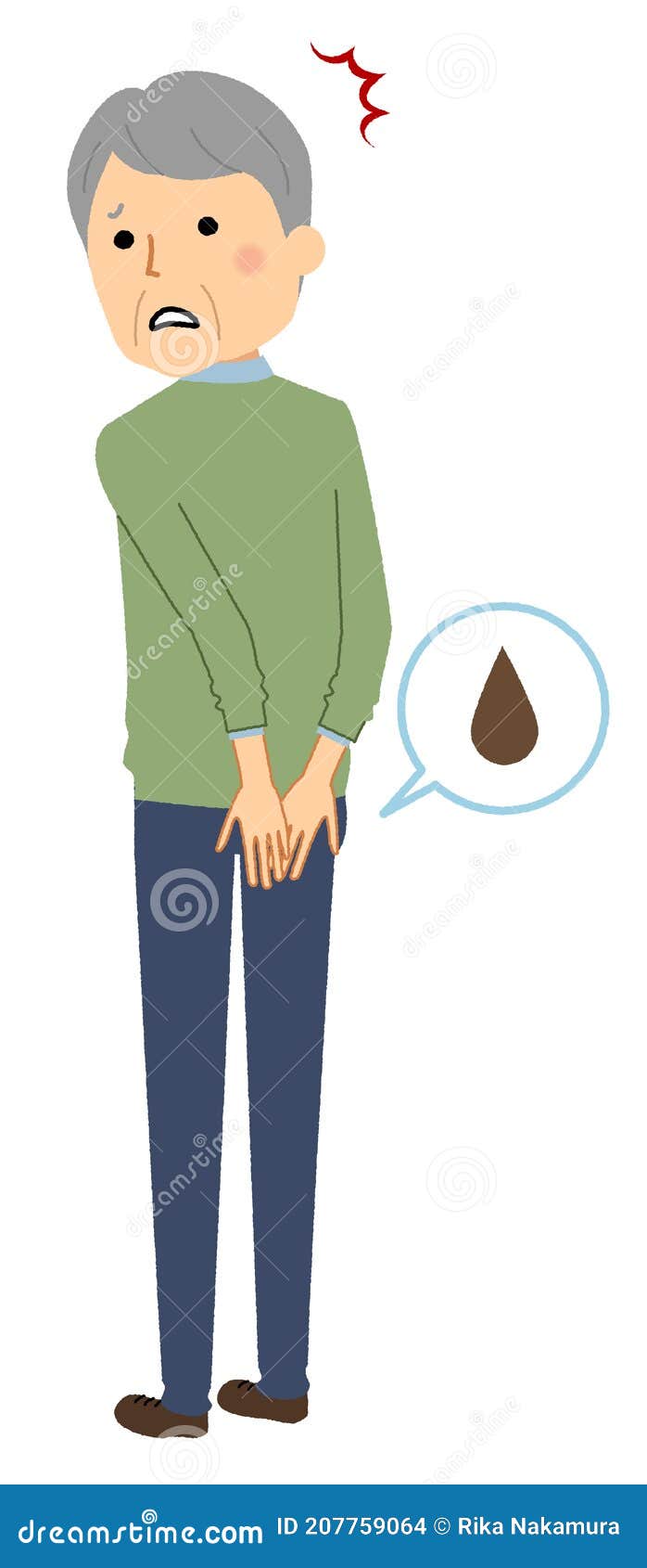 Incontinence elderly man stock vector. Illustration of lifestyle