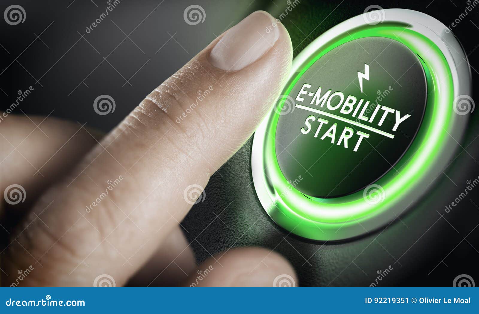 e-mobility, green car start button