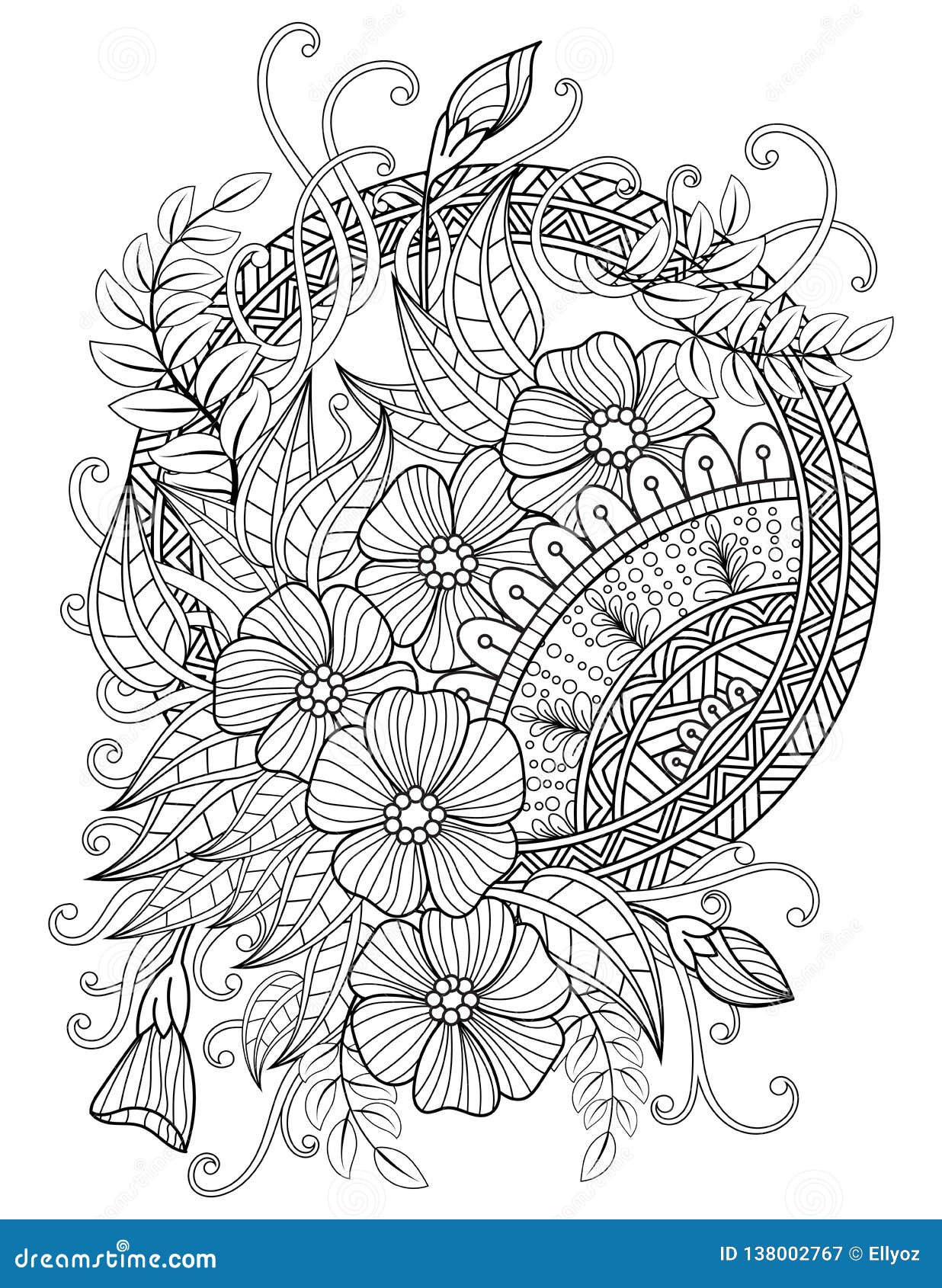 Mandala Adult Coloring Pages Illustration de Vecteur