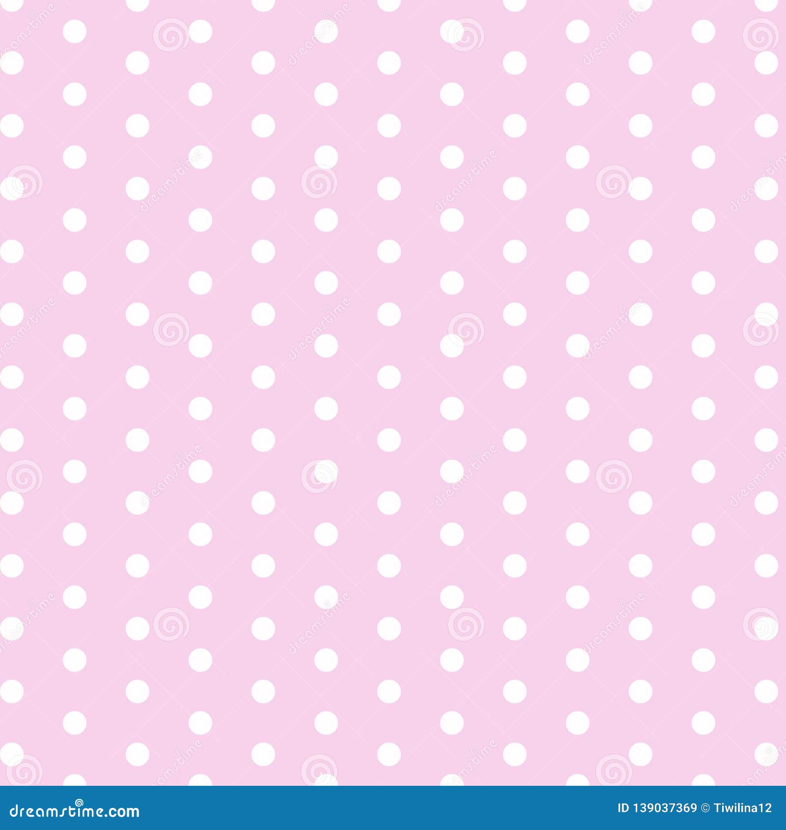 Soft Pink with White Polka Dots Pattern Stock Abbildung Illustration