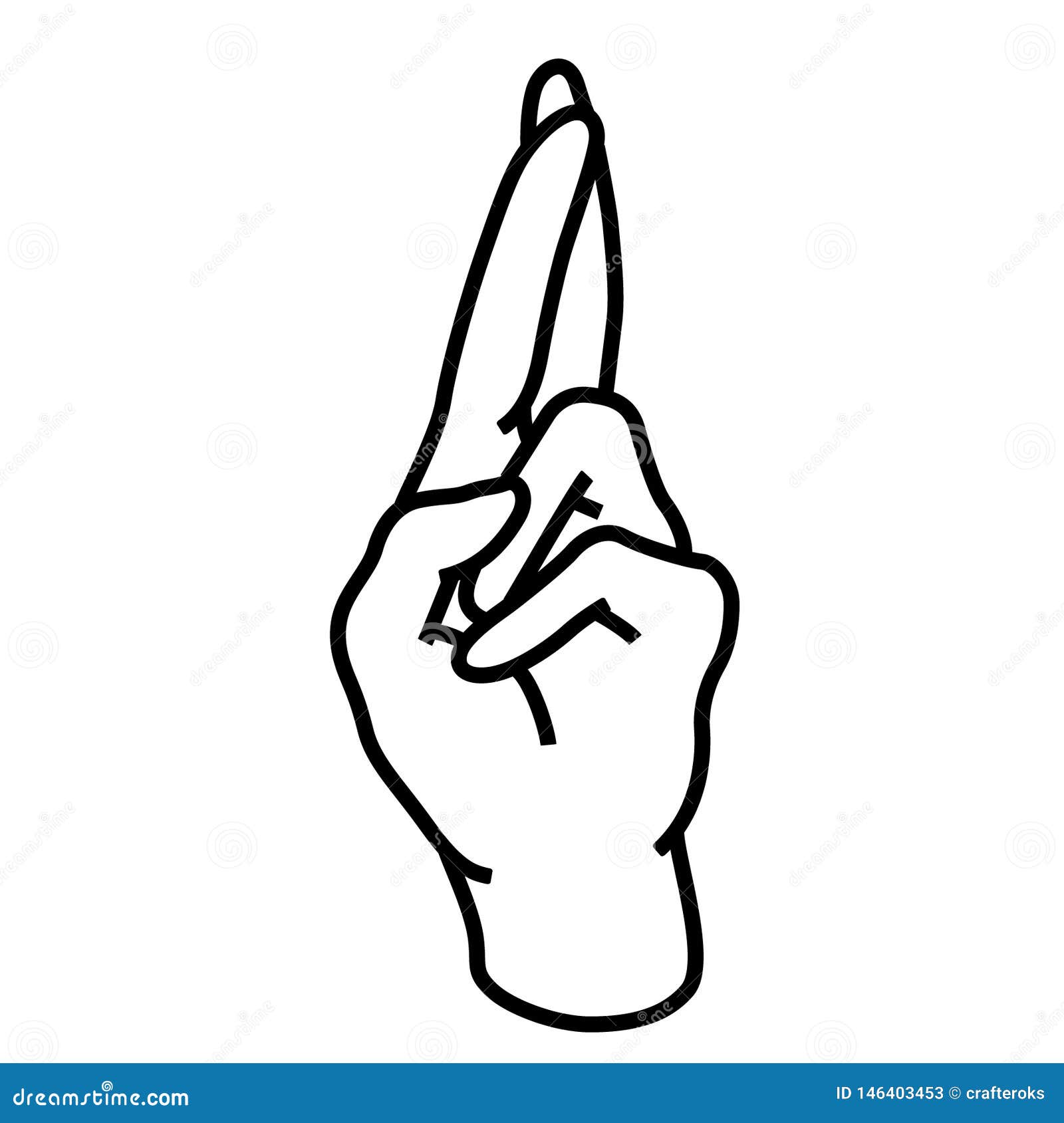 Crossed Fingers Vector Illustration by Crafteroks 向量例证 插画 包括有 图标, 用途