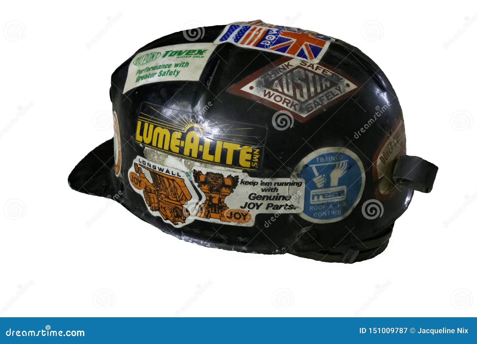 Black Coal Mining Hard Hat Cerca 1980s Redaktionell Arkivbild Bild av
