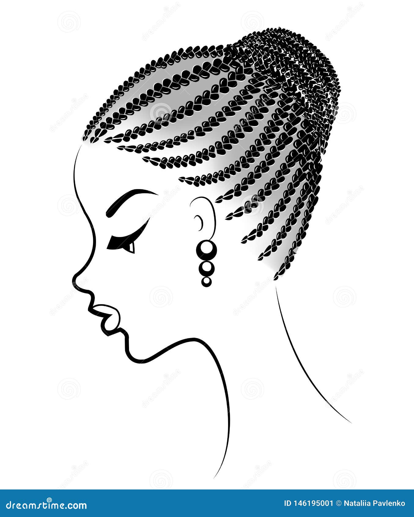 Profil Golovy Miloj Ledi Afroamerikanka Pokazyvaet Svoj Stil Volos Na Srednih I Korotkih Volosah Siluet Krasavica Illyustraciya Shtoka Illyustracii Naschityvayushej Profil Srednih 146195001