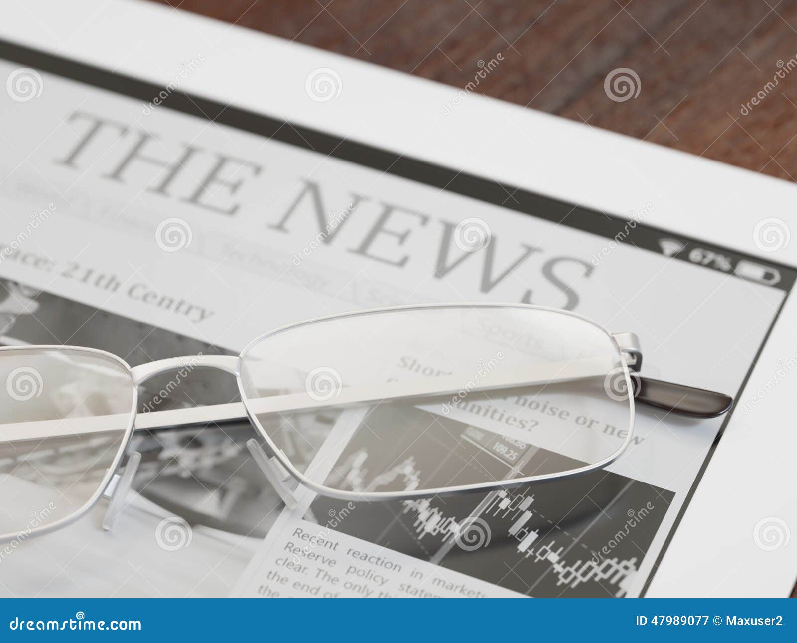 Ereader with Newspaper App Stock Image Image of finance, headline