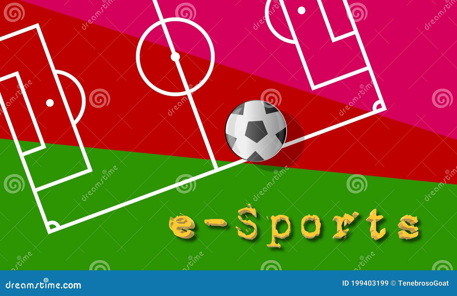 E-sports, Sport En Ligne Esport, Balle Et Terrain De Football Illustration  Stock - Illustration du sport, retrait: 199403199