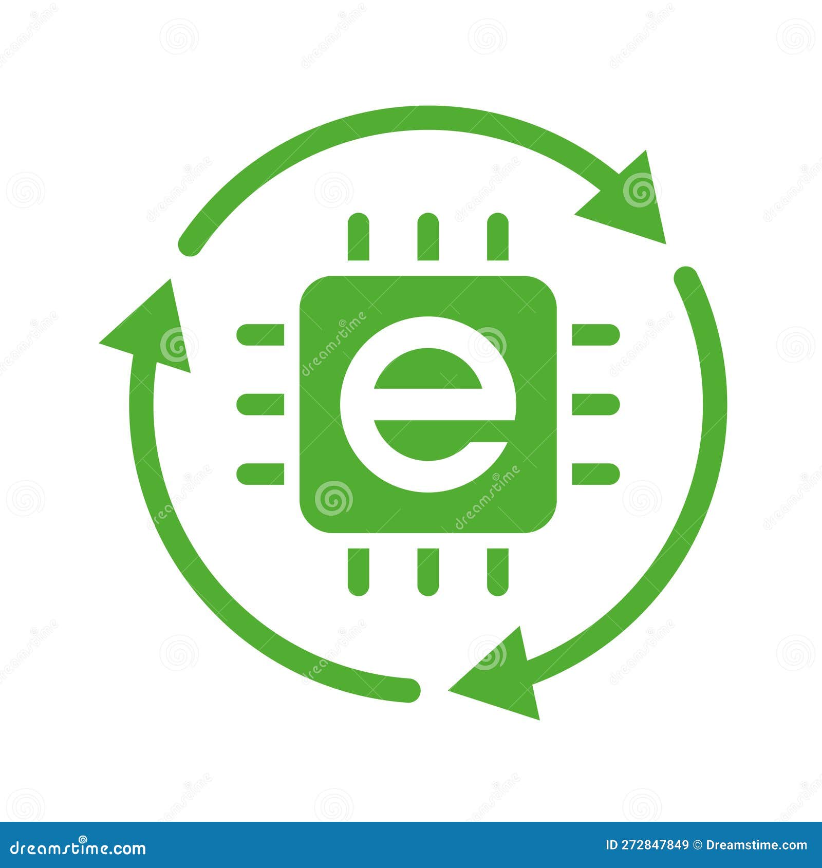 Ewaste, Electronics Recycling Vector Icon Badge Stock Vector