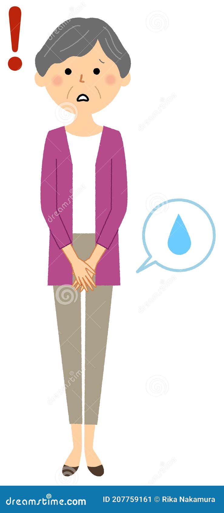 Incontinence elderly woman stock vector. Illustration of crude 207759161