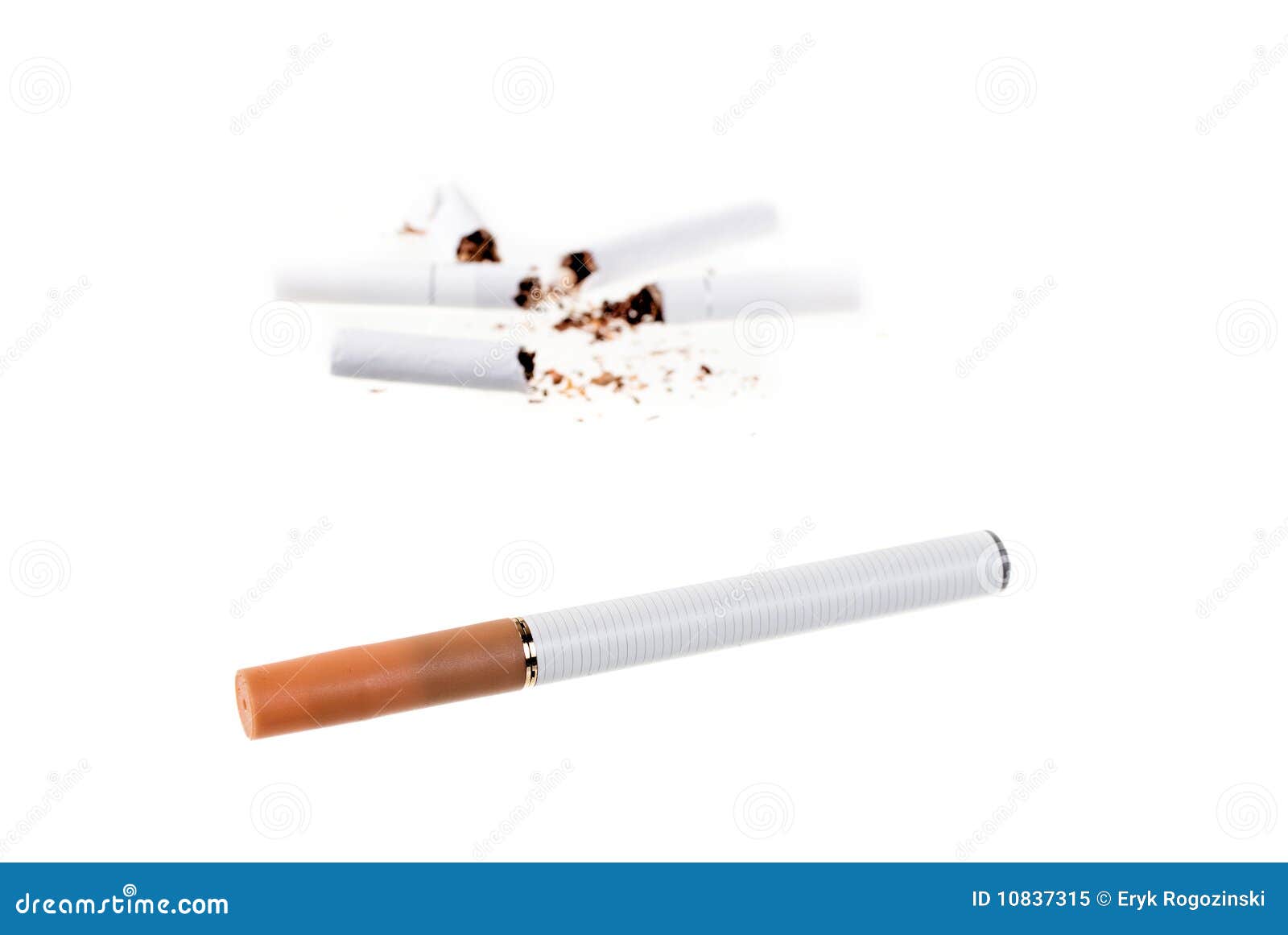 E-Zigarette. Elektronische Zigarette über weißem Hintergrund
