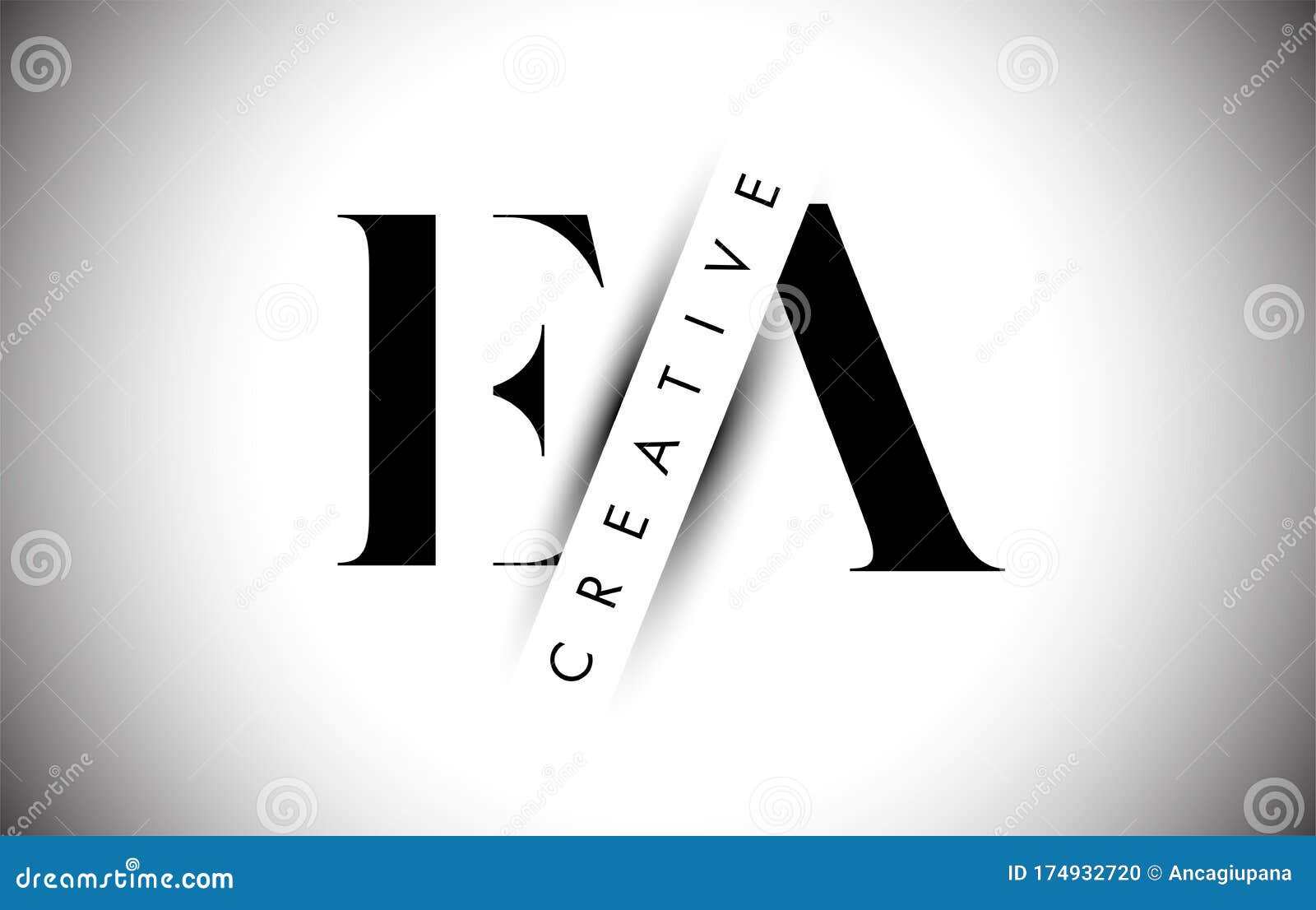 ea e a letter logo with creative shadow and text 