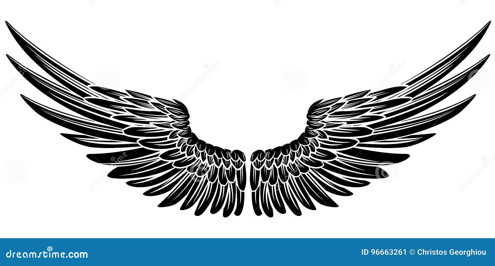 Illustration sketch of woman with eagle wings, made with digita -  Backgrounds & Textures - indivstock