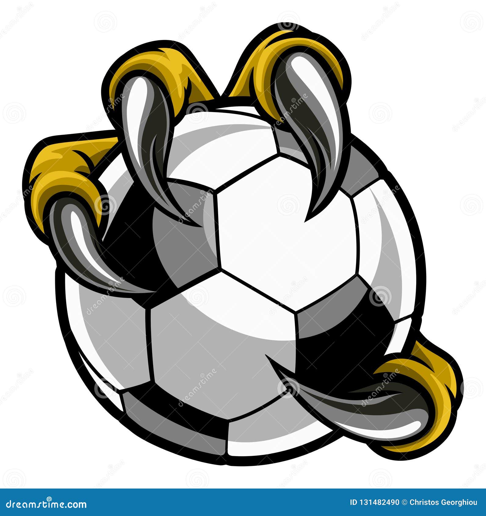 eagle bird monster claw talons holding soccer ball