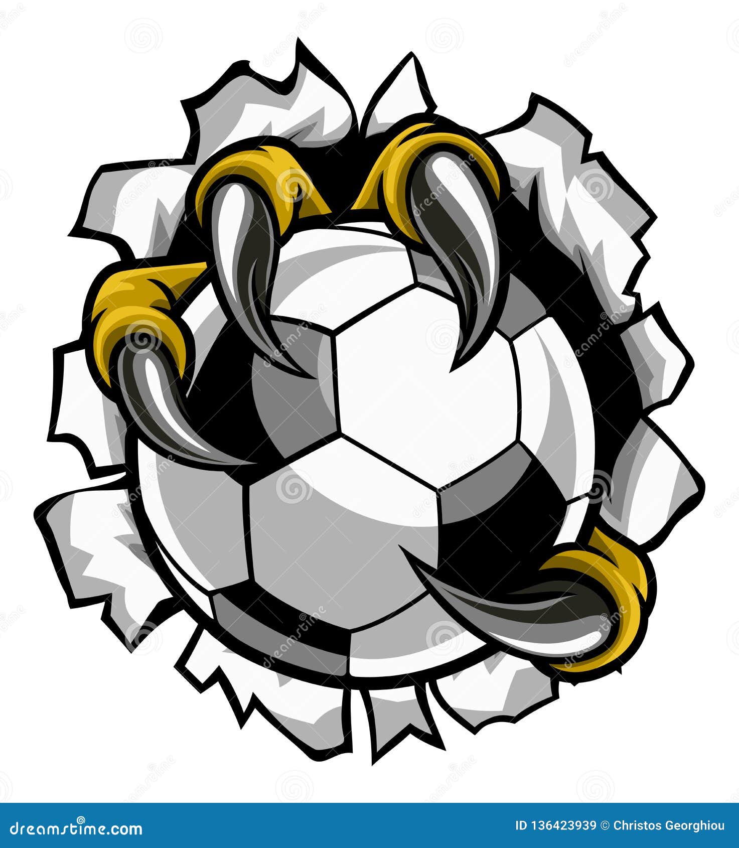 soccer ball eagle claw talons tearing background