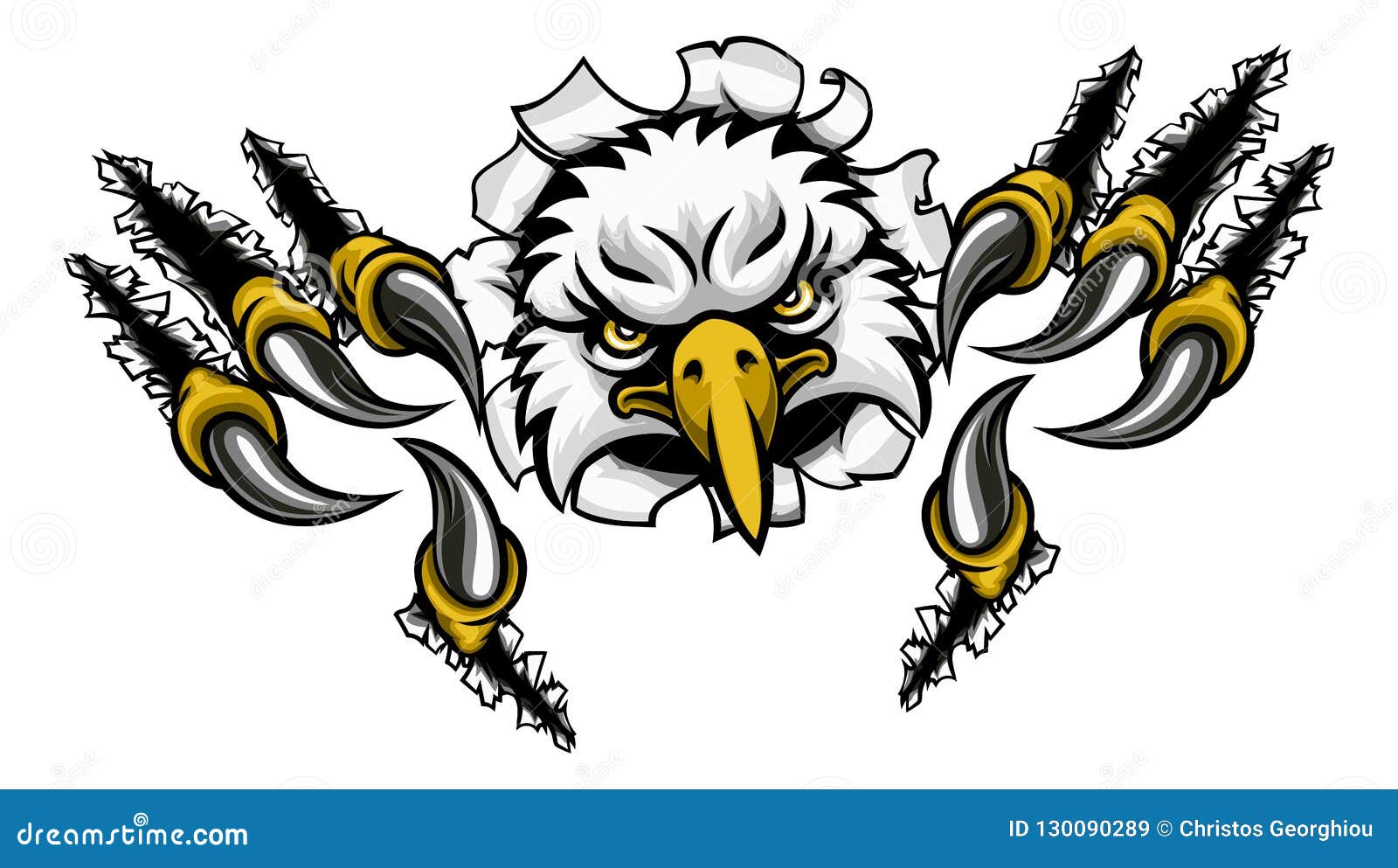 eagle cartoon sports mascot tearing background