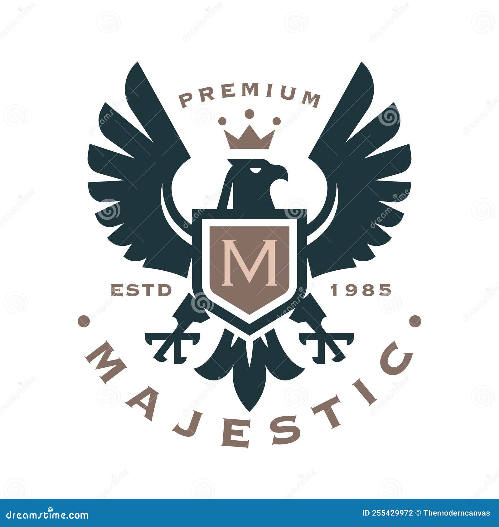 Eagle crest monogram logo stock vector. Illustration of company 255429972