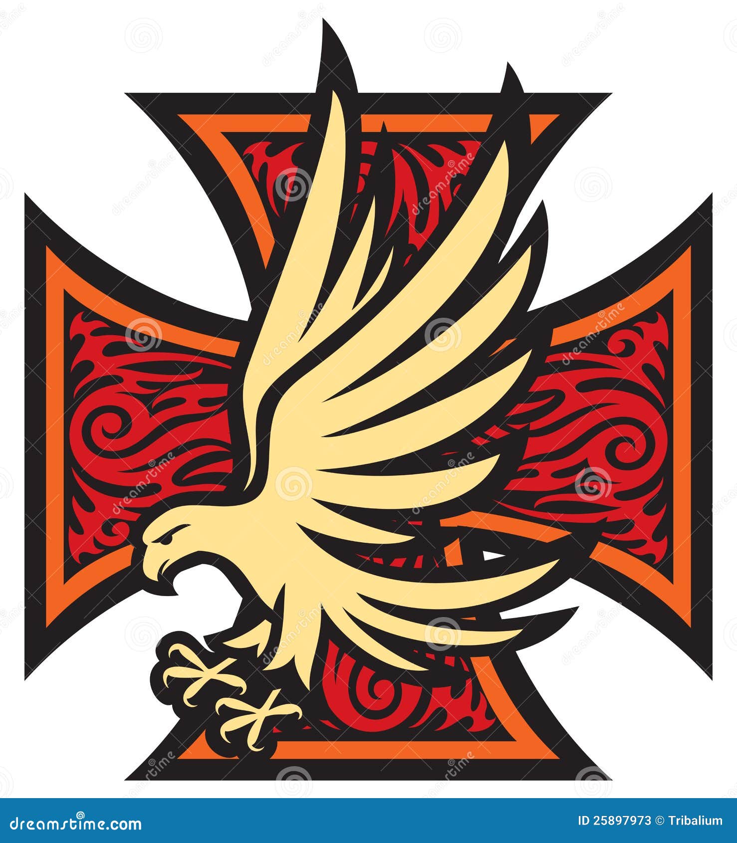 Sketch Tribal Eagle Tattoo Vector Drawing Stock Vector