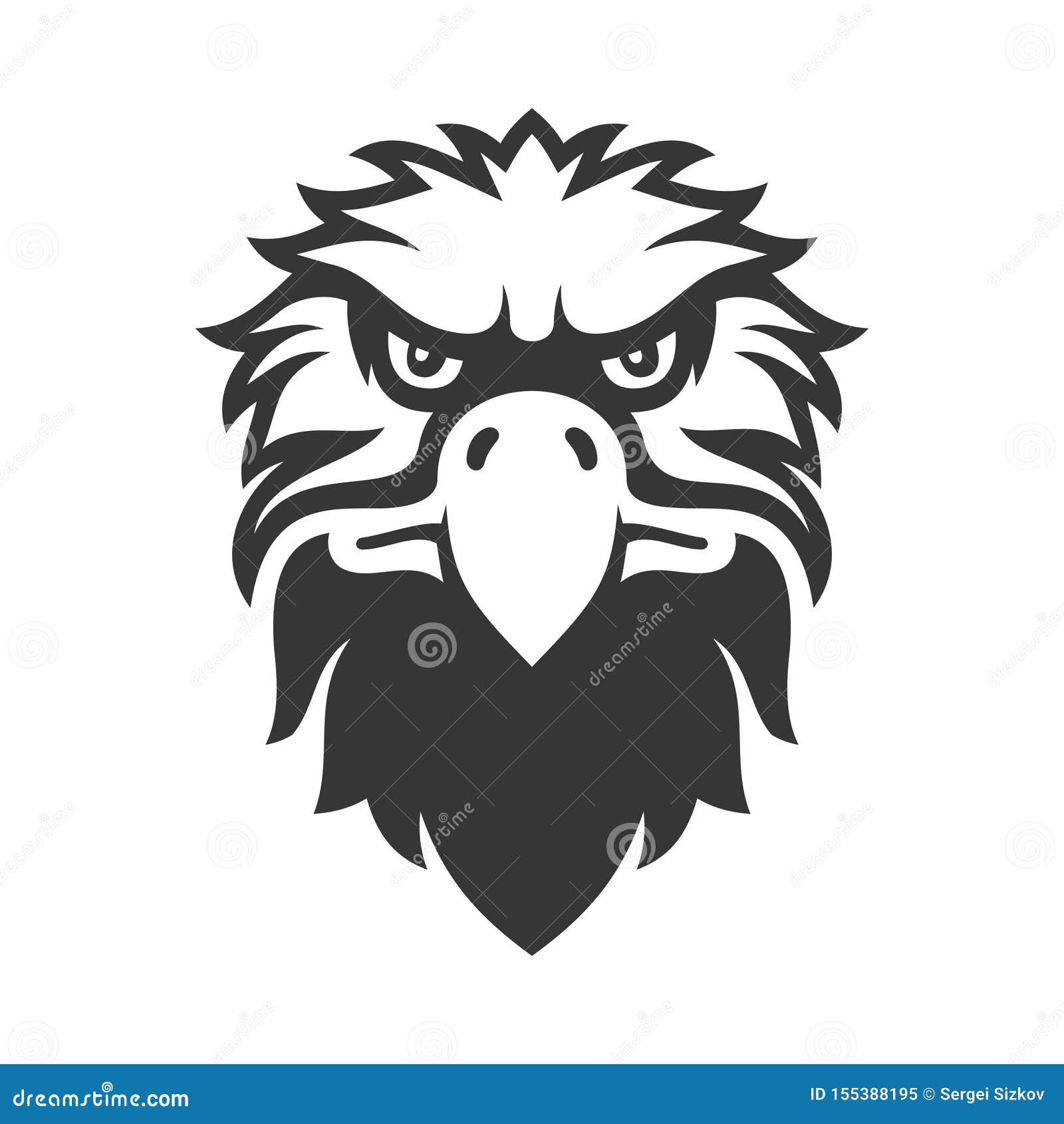 eagle face icon. bird logo on white background. 
